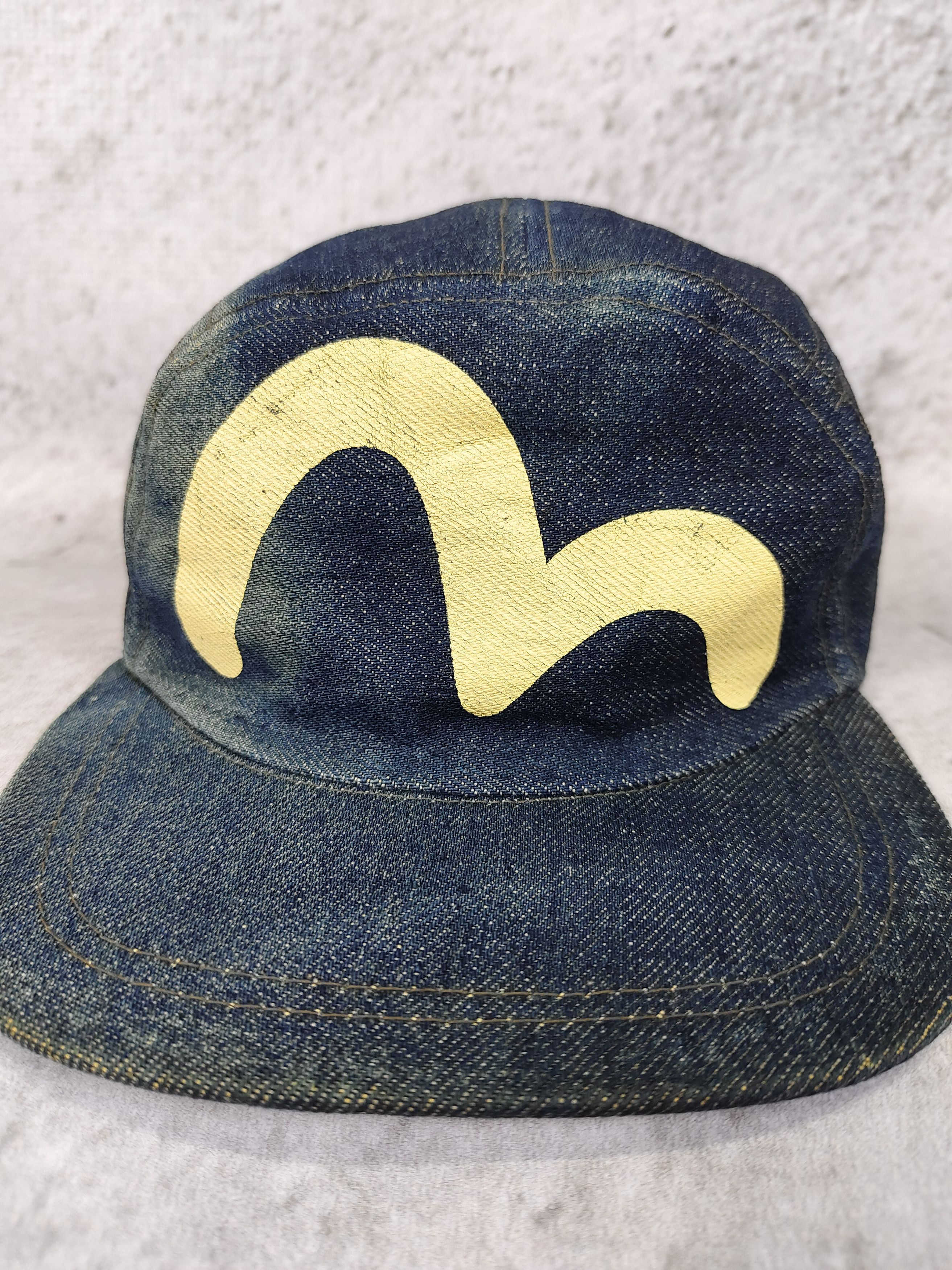 Evisu 90s EVIS🇯🇵Rare Painted Seagull Logo Denim Work Archive Cap Size ONE SIZE - 2 Thumbnail
