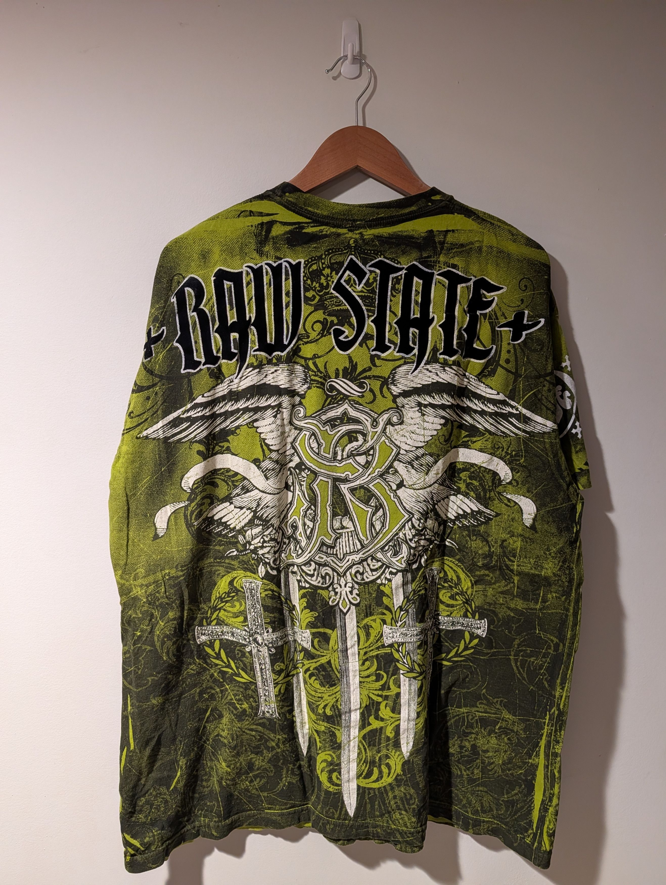 Raw State Vintage Raw State All Over Print T-Shirt Gothic Grunge AOP Size US XL / EU 56 / 4 - 4 Thumbnail