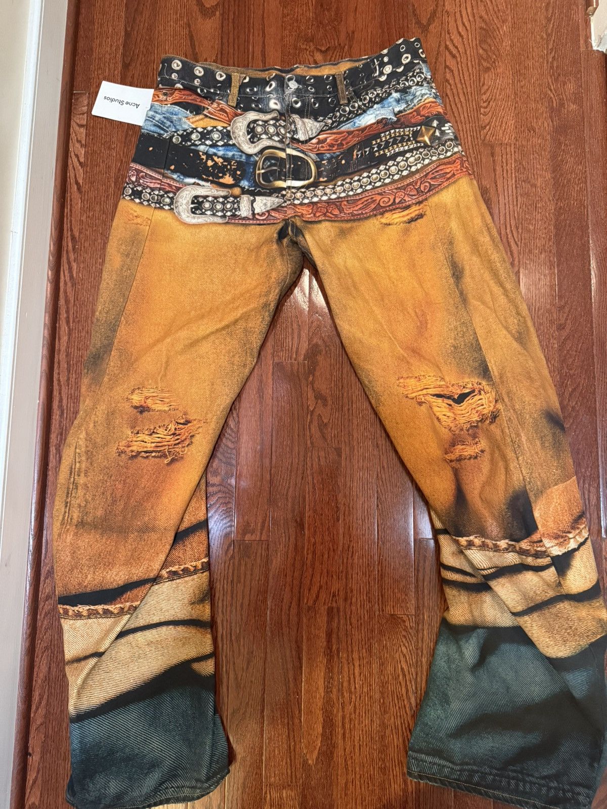 Acne Studios Acne Studio Trompe Orange Stacked Belt Jeans Size US 36 / EU 52 - 1 Thumbnail