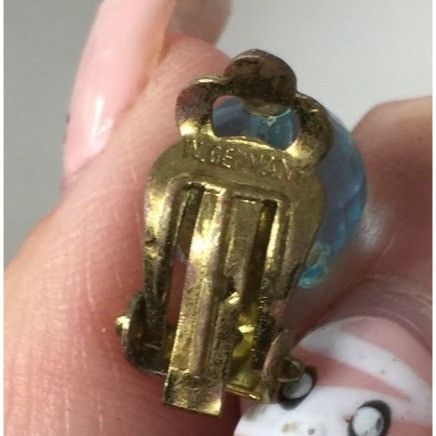 Other Women's Vintage Blue and Gold Tone Beaded Dangle Earrings Size ONE SIZE - 2 Thumbnail