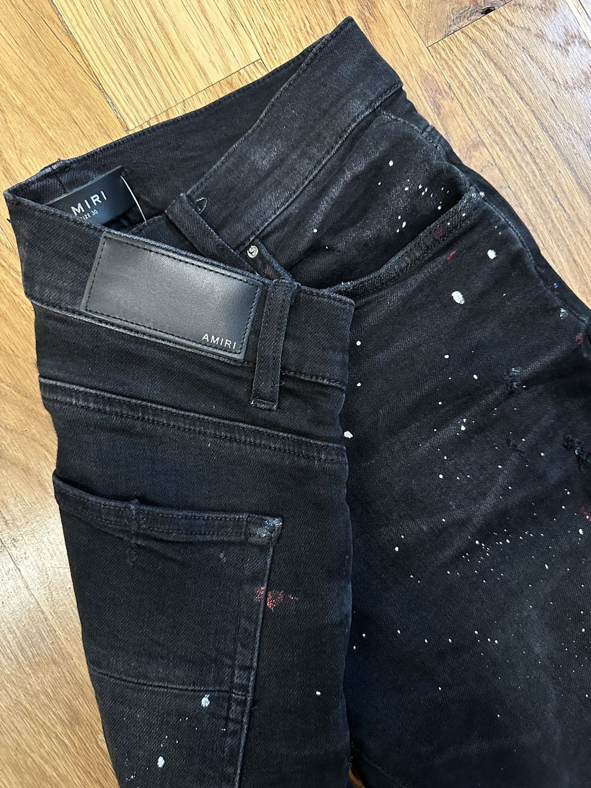 Amiri Amiri White Paint Splatter Black Denim Jeans Size 30 Size US 30 / EU 46 - 5 Thumbnail