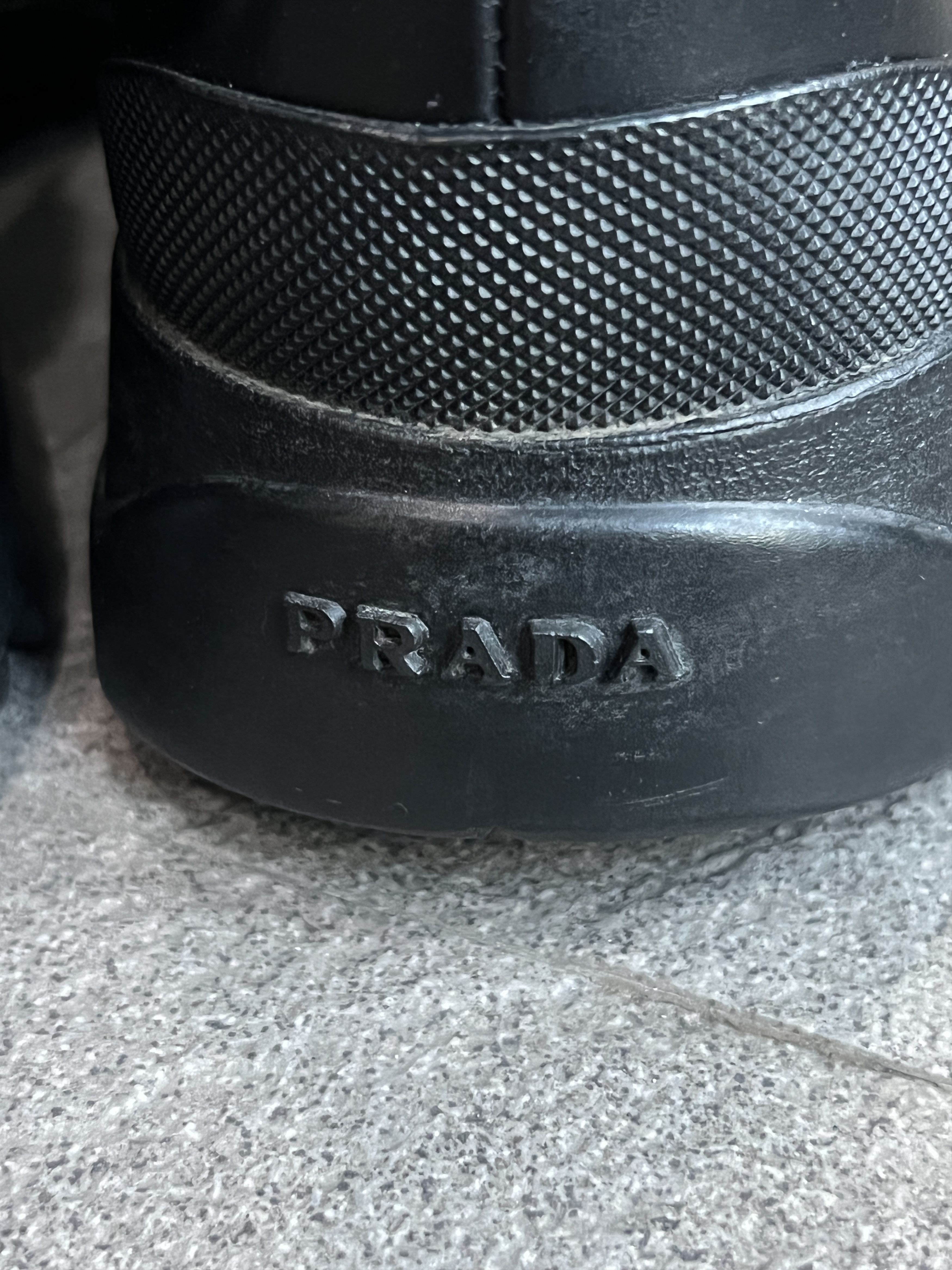 Prada Prada Sport Vibram Strap Chunky Leather Sneakers US 7 Black Size US 7 / EU 40 - 6 Thumbnail