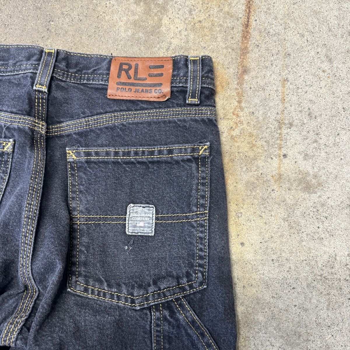 Polo Ralph Lauren Vintage Polo Ralph Lauren Faded Black Carpenter Work Jeans Size US 27 - 11 Thumbnail