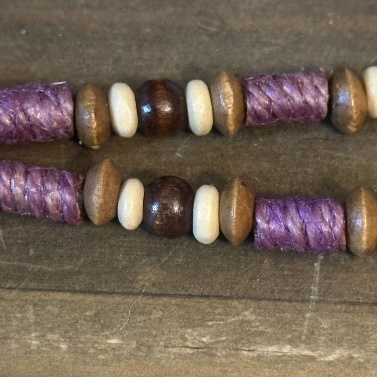 Vintage Vintage hemp wrapped bead necklace Size ONE SIZE - 3 Thumbnail