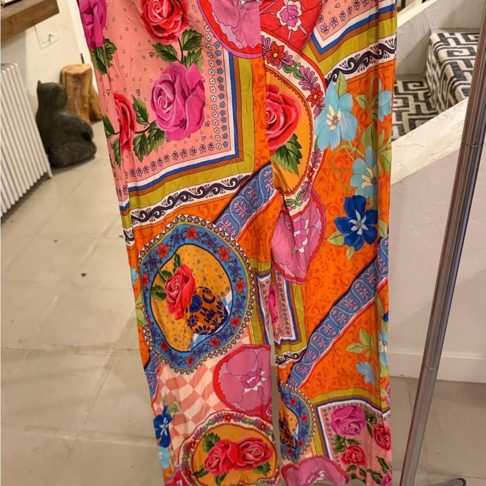 Stella McCartney NWT Spell Aphrodite Bias Pant Floral Boho Straight Leg M Size 32" / US 10 / IT 46 - 12 Thumbnail