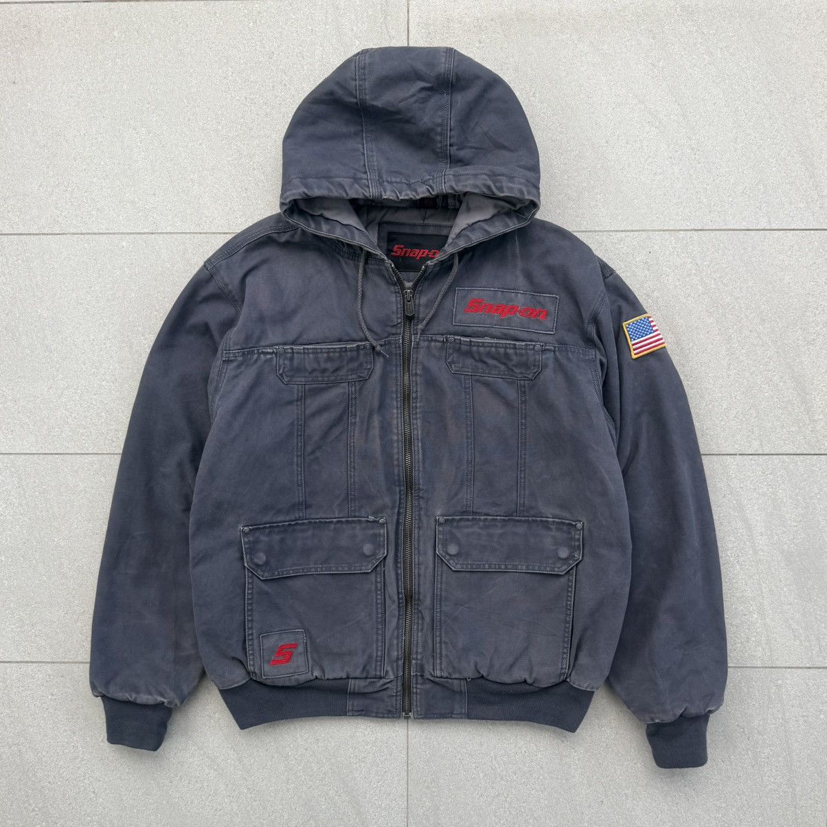 Vintage Vintage Snap-on Lined Quilted Canvas Hooded Work Jacket Size US XL / EU 56 / 4 - 2 Thumbnail