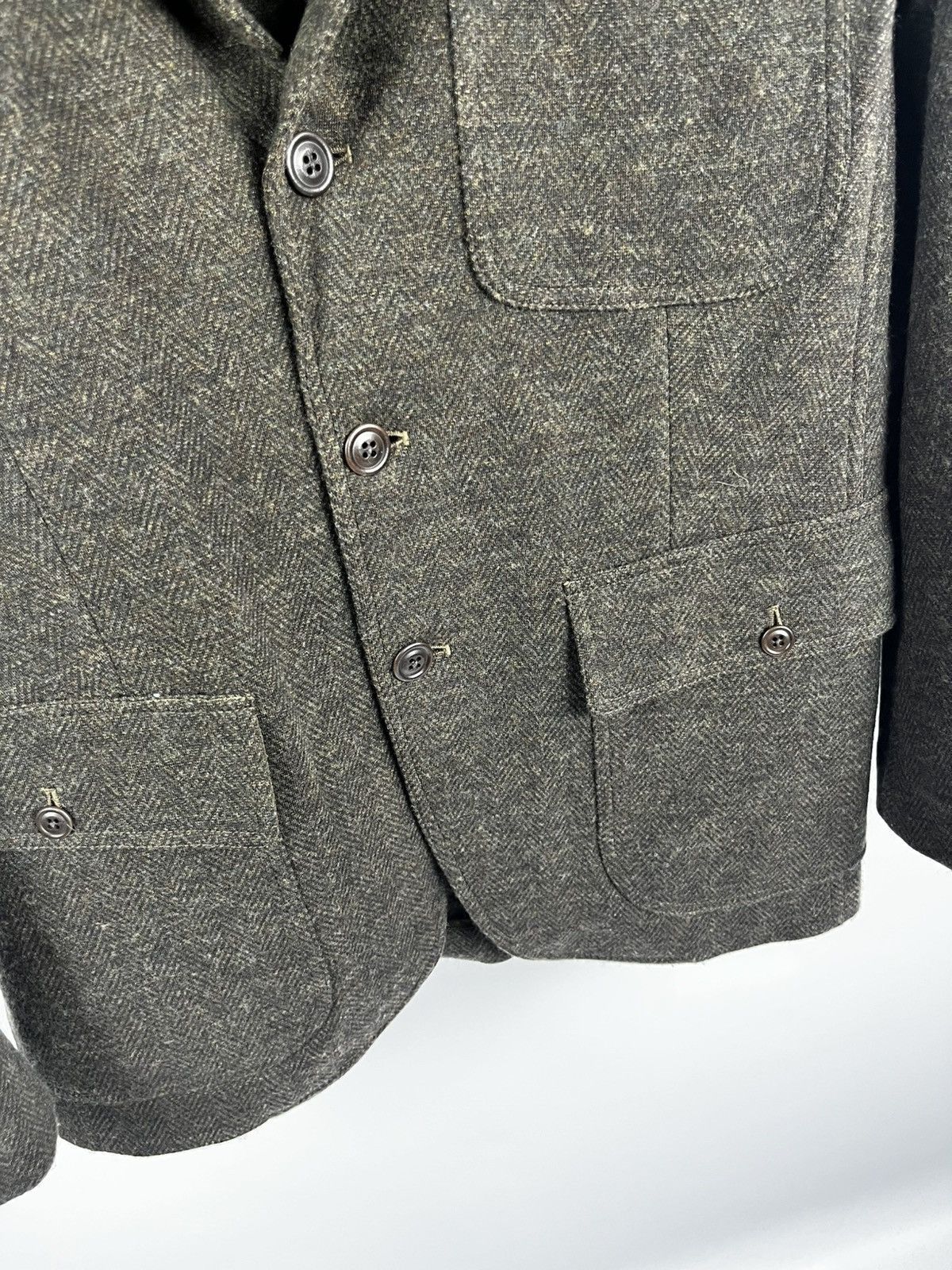 Polo Ralph Lauren Polo Ralph Lauren 10 Green Herringbone Jacquard Blazer Size L / US 10 / IT 46 - 5 Thumbnail
