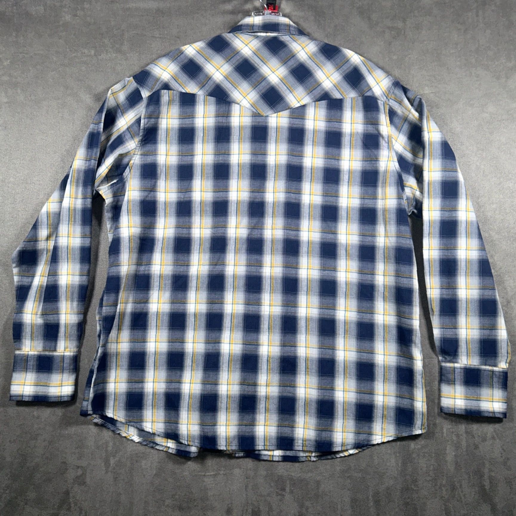 Wrangler Wrangler Shirt Mens XL Blue Pearl Snap Sawtooth Pockets Western Cowboy Plaid Button-Up Casual Size US XL / EU 56 / 4 - 7 Thumbnail