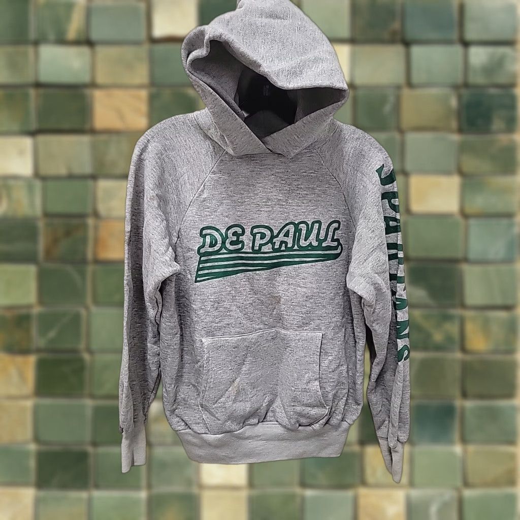 Vintage VINTAGE De Paul Spartans Men’s Finest Quality Sportswear Hoodie M Gray All Seasons Pullover Mens Size US M / EU 48-50 / 2 - 1 Thumbnail