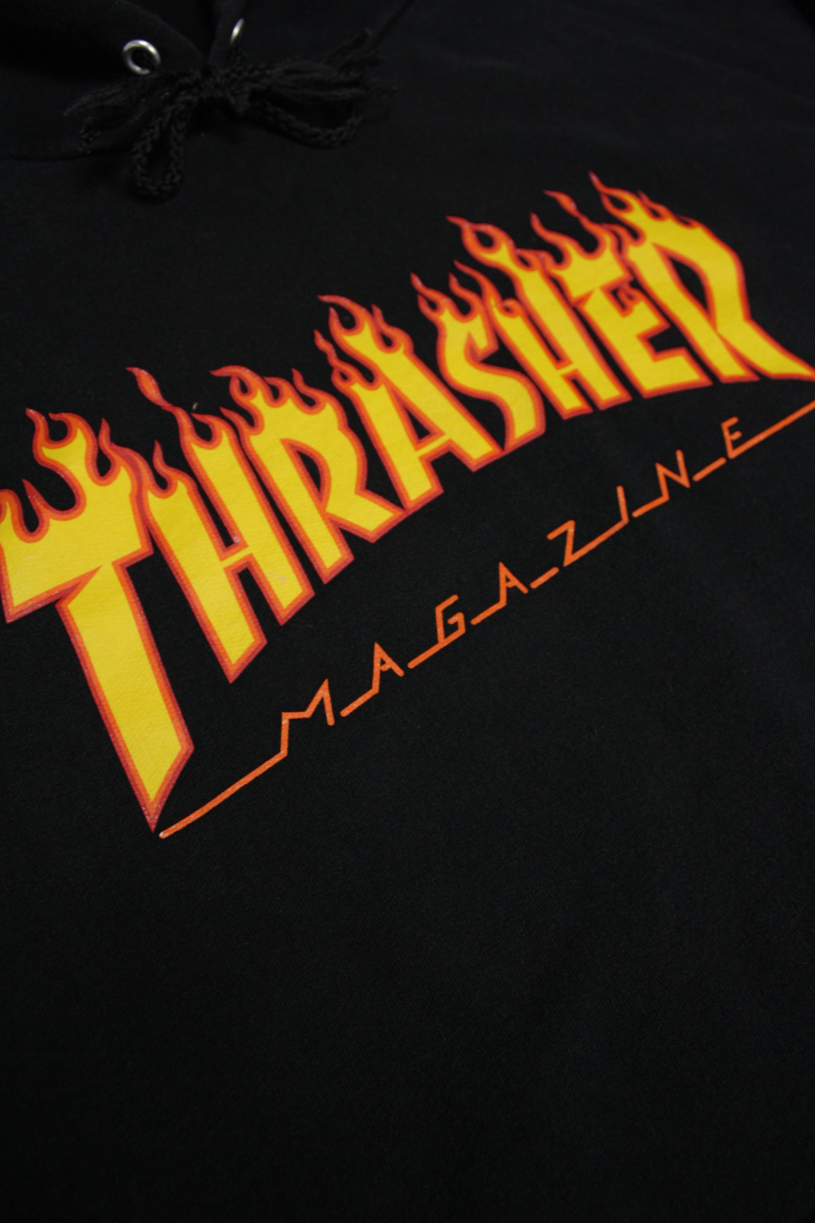 Thrasher × Vintage Thrasher Magazine Washed Pullover Flame Hoodie Size US XL / EU 56 / 4 - 3 Thumbnail