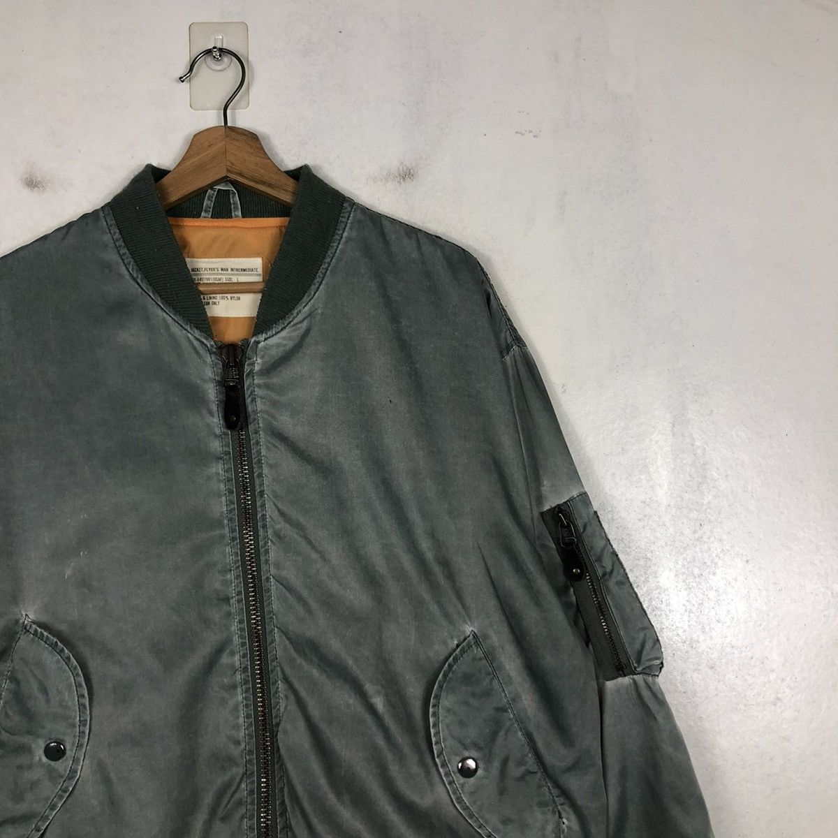 Vintage 📌VINTAGE MILITARY BOMBER FLY JACKET BUZZ RICKSON DESIGN Size US L / EU 52-54 / 3 - 7 Thumbnail