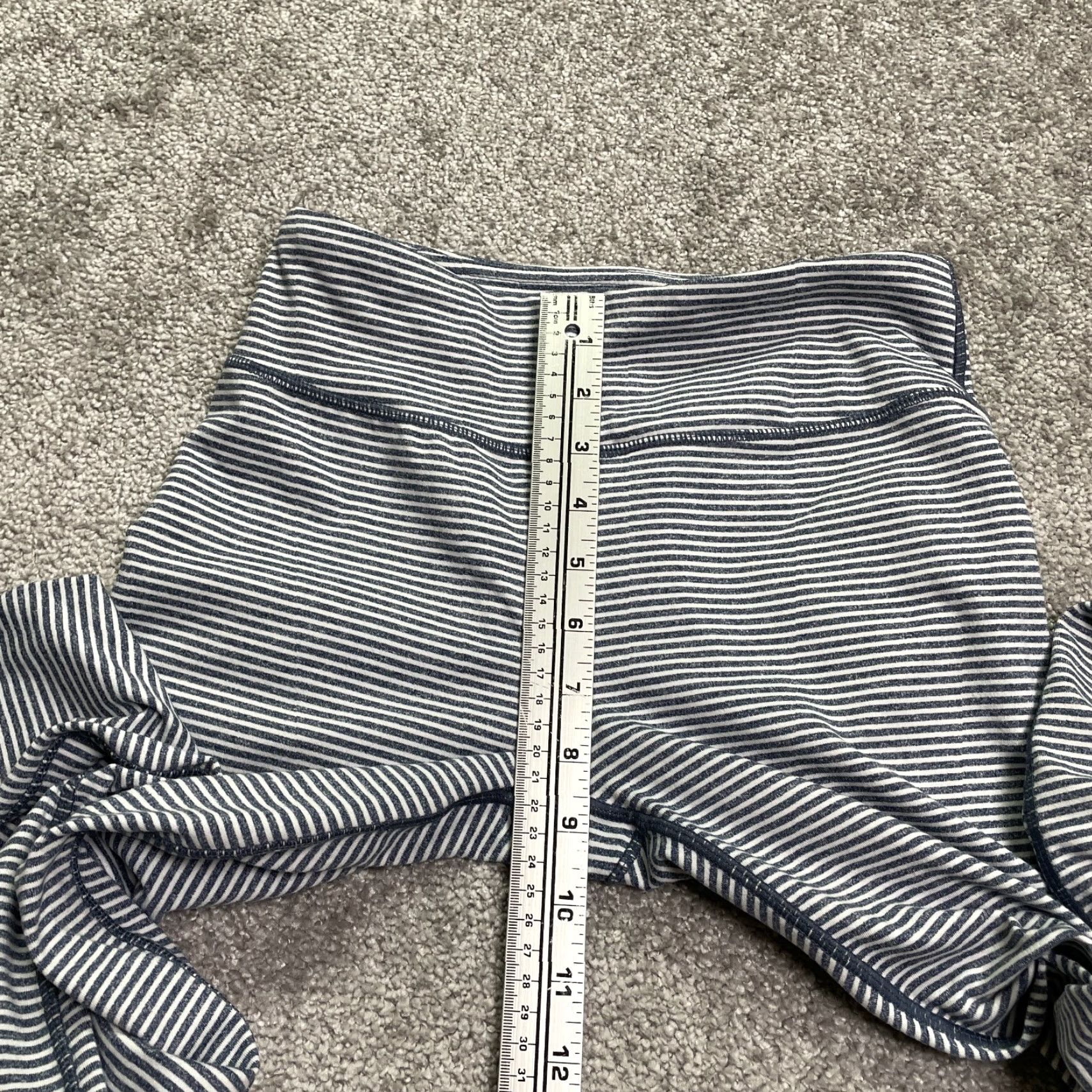 Vintage UNBRANDED Compression Leggings Womens Small Blue White Striped Athletic 25x28.5 Size 28" / US 6 / IT 42 - 7 Thumbnail