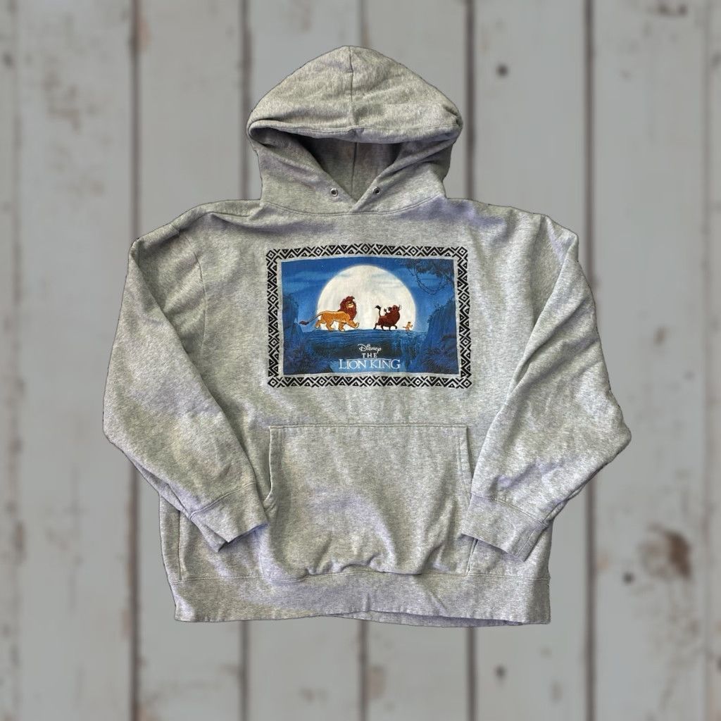Disney VINTAGE Disney The Lion King Hoodie Embroidered Grey XL SEE MESURMENTS Mens Pullover Hooded Size US XL / EU 56 / 4 - 1 Thumbnail