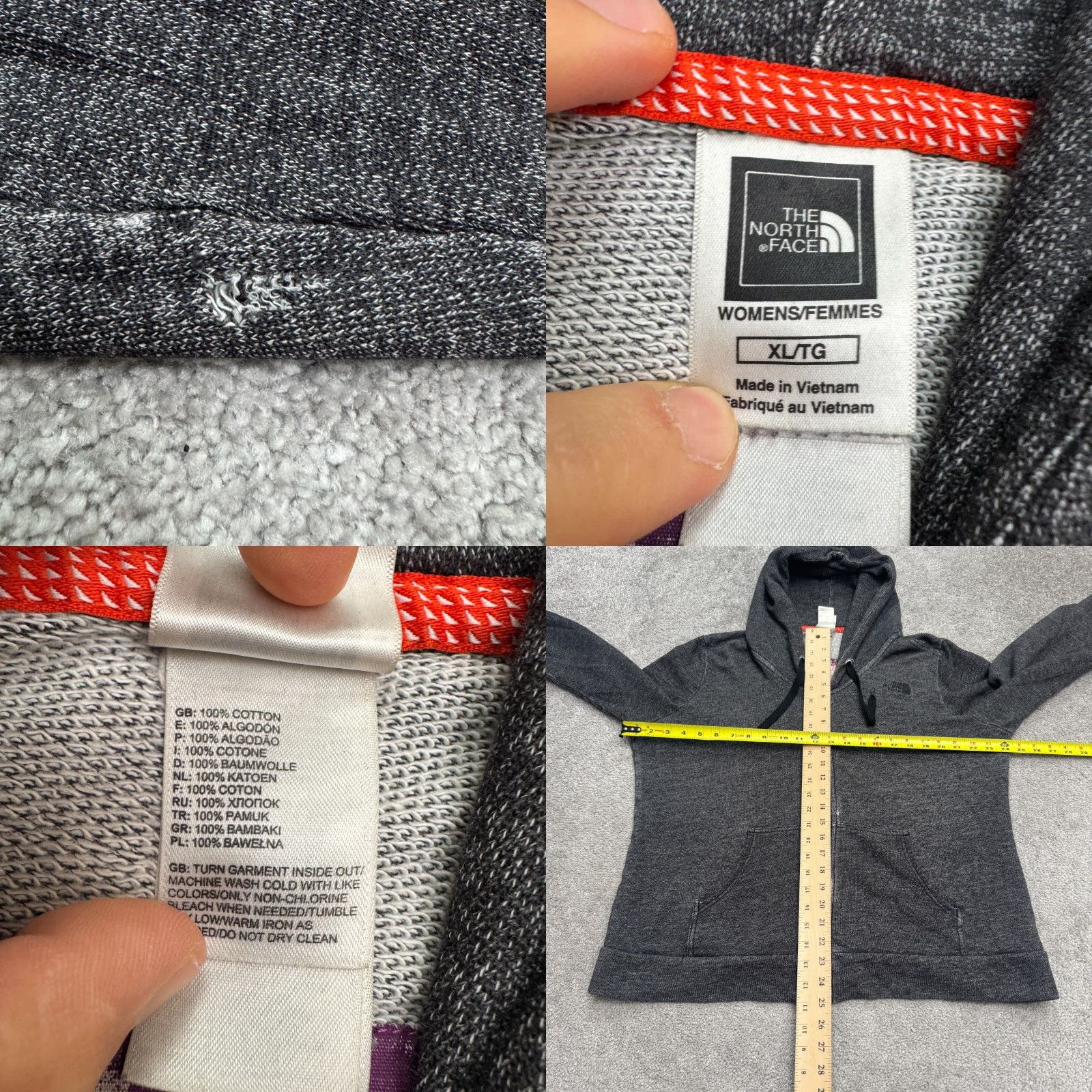The North Face The North Face Full Zip Hoodie Sweatshirt Womens XL Dark Gray Cotton Outdoor Size XL / US 12-14 / IT 48-50 - 8 Thumbnail