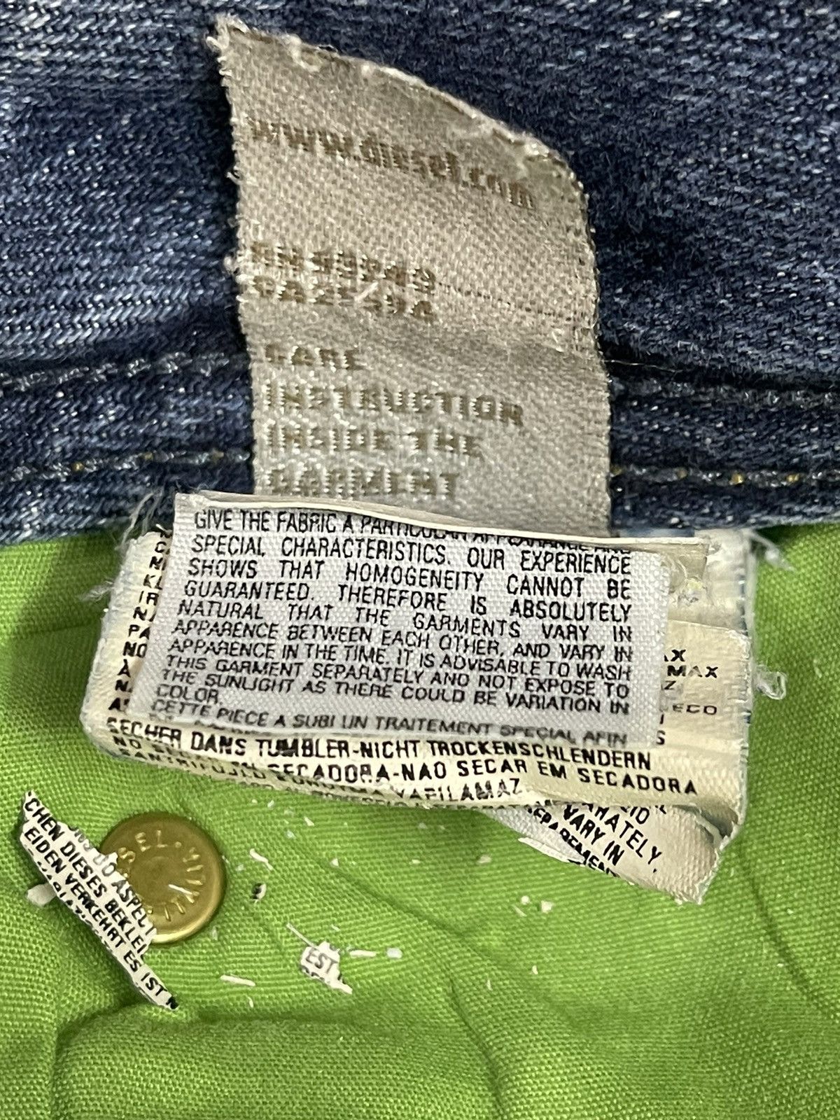 Diesel Vtg 90s Diesel Industry Faded Wash Distress Wide Leg Bootcut Size US 32 / EU 48 - 10 Thumbnail
