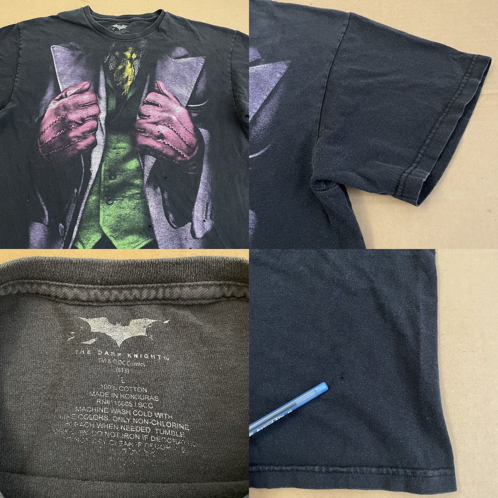 Gloverall Joker Batman Shirt Dark Knight Adult Large Gray AOP All Over Print Y2K Mens Size US L / EU 52-54 / 3 - 8 Thumbnail