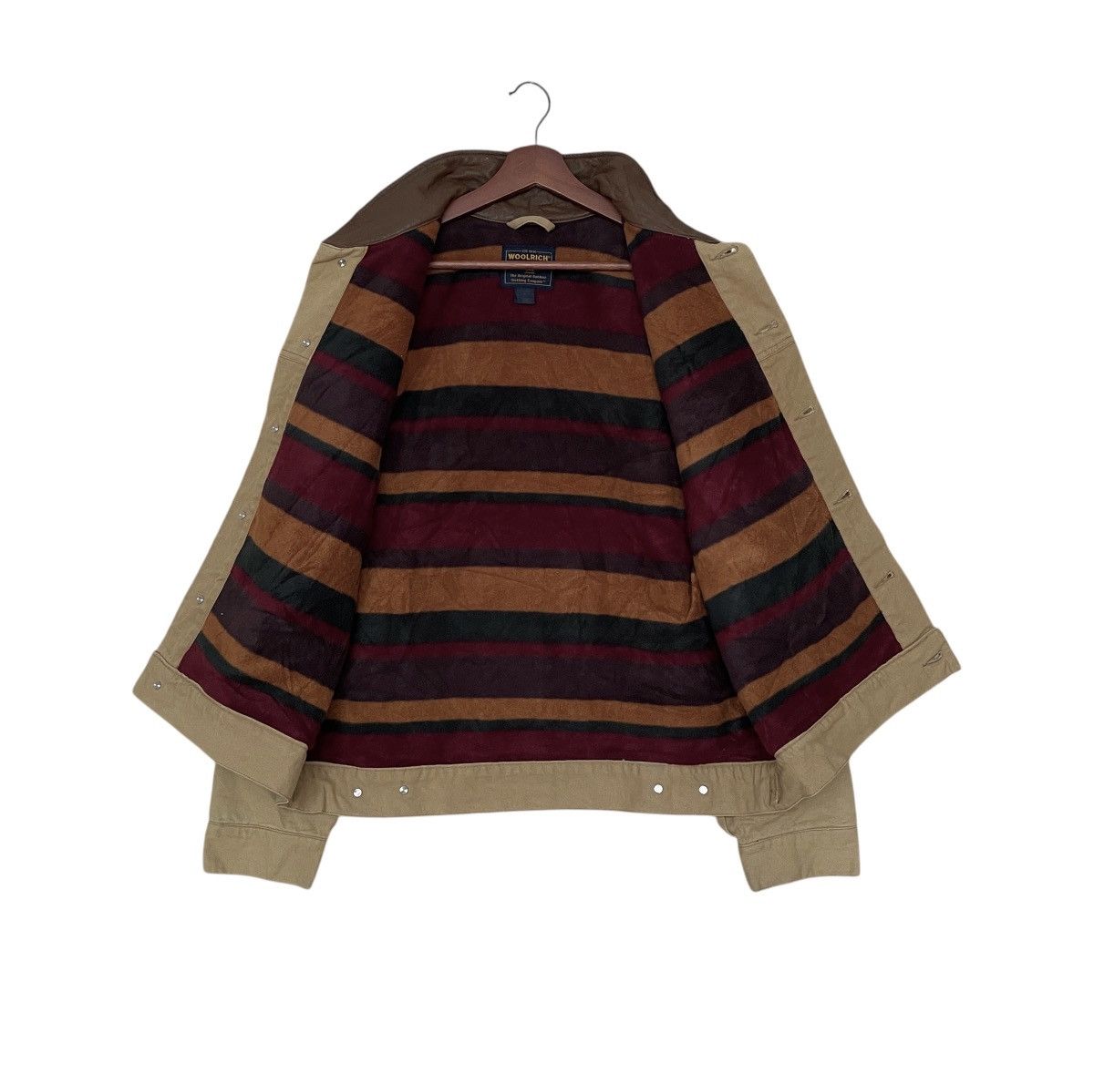 Vintage × Woolrich Woolen Mills Vintage Brand Woolrich Duck Canvas Trucker Jacket 1990s Size US L / EU 52-54 / 3 - 3 Thumbnail