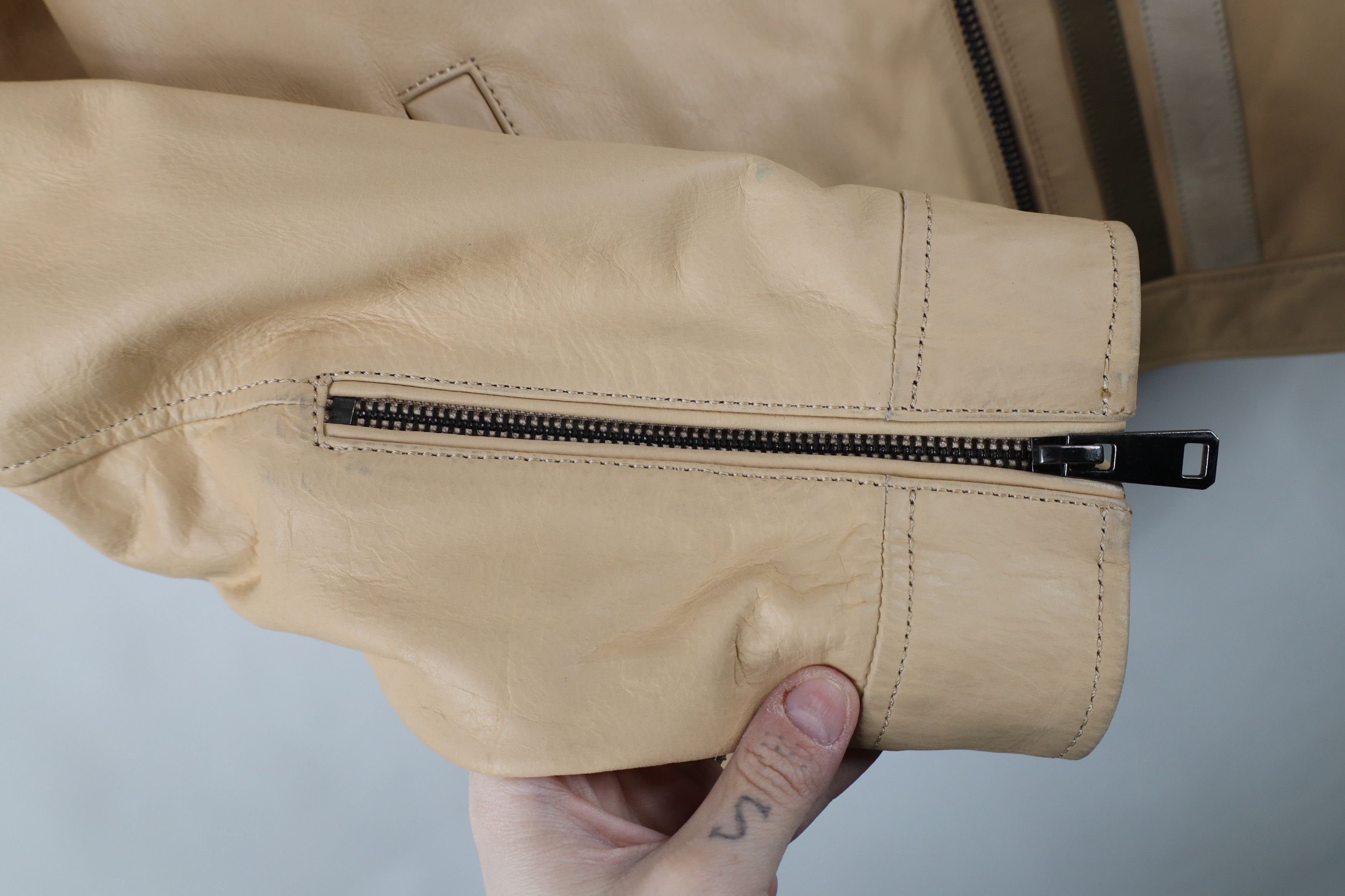 Vintage Vintage 90s Streetwear Leather Cafe Racer Bomber Jacket Size US XL / EU 56 / 4 - 9 Thumbnail