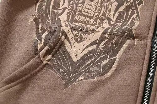 Japanese Brand Street Retro Embossed Print Loose Hooded Sweatshirt Size US XL / EU 56 / 4 - 8 Thumbnail