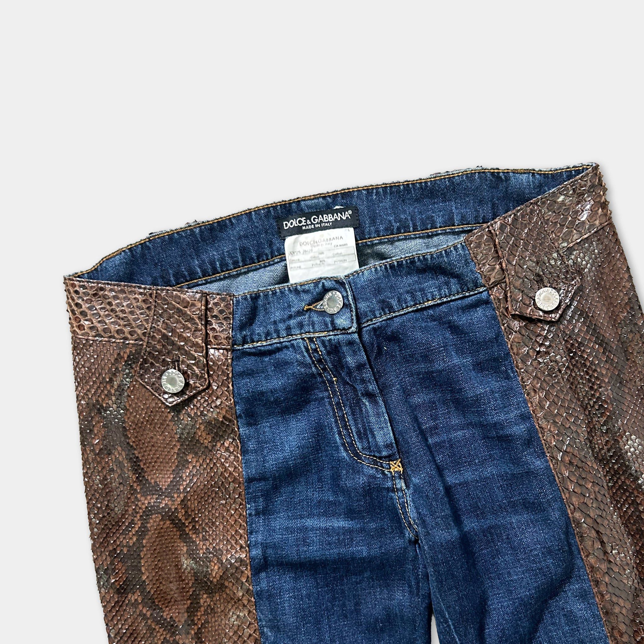 Dolce & Gabbana Dolce & Gabbana 2010's Genuine Python Denim Jeans Size US 30 / EU 46 - 2 Thumbnail