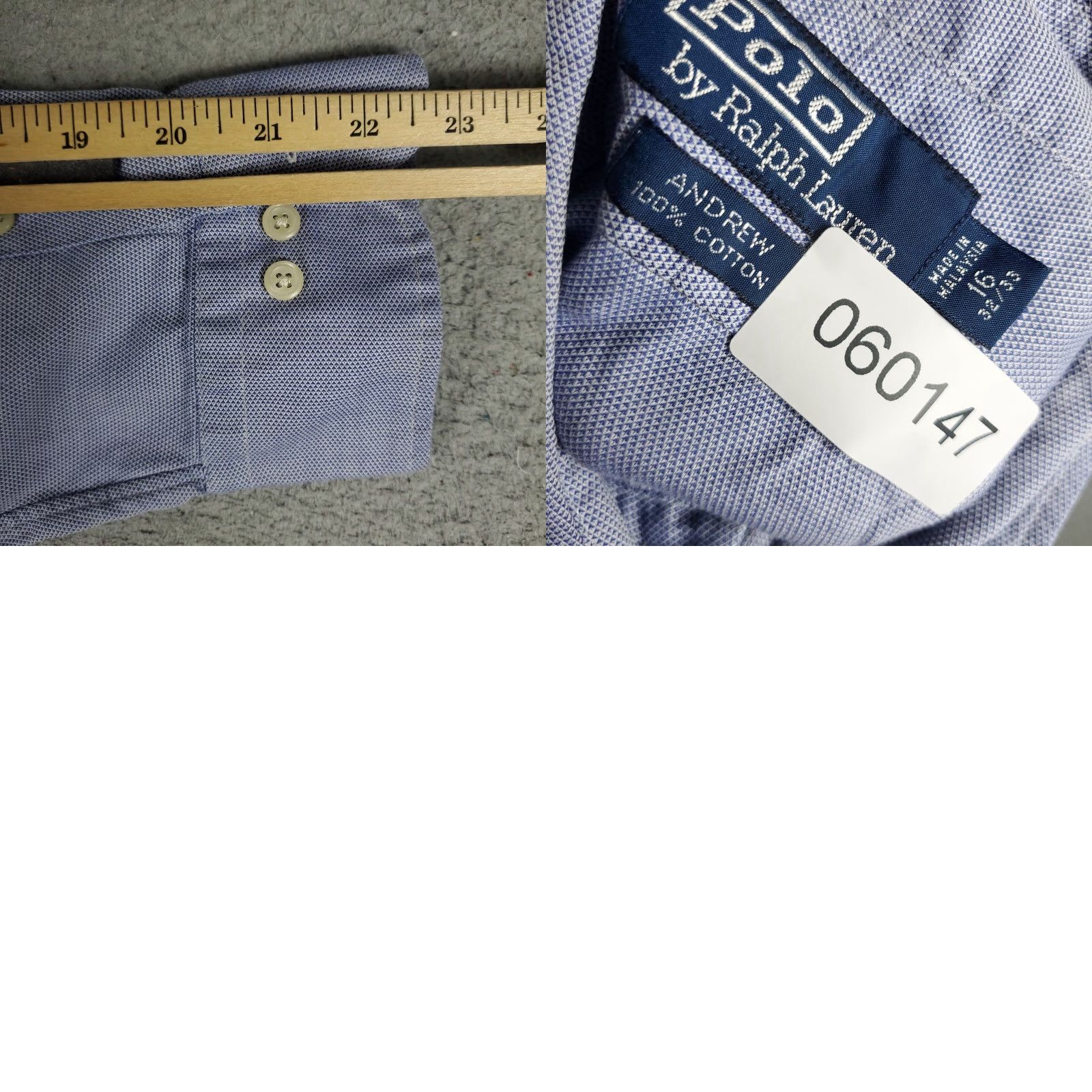 Ralph Lauren Ralph Lauren Men's Dress Shirt Size 16 Blue Long Sleeve Button Up Classic Regular Fit Size 42R - 8 Thumbnail