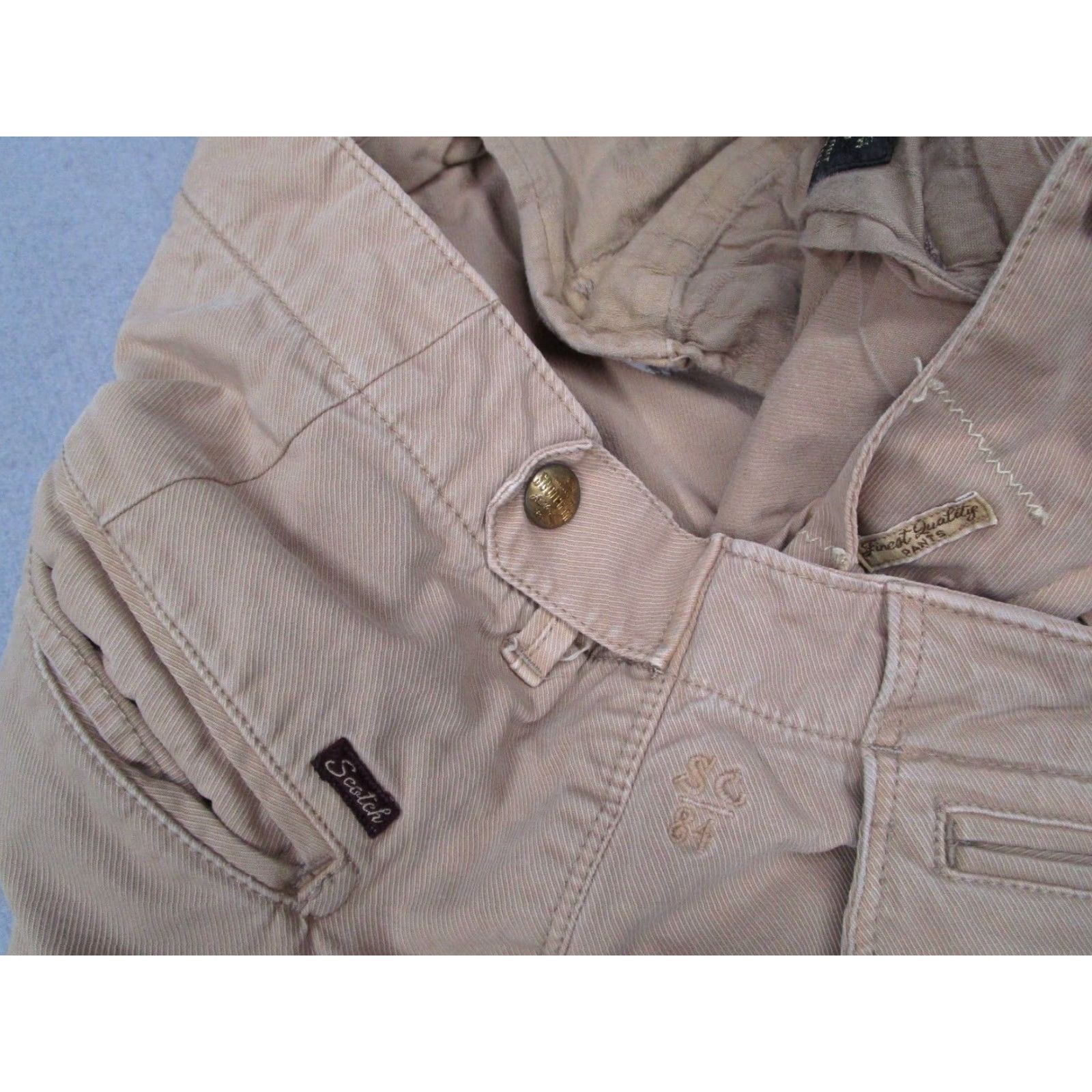 Scotch & Soda SCOTCH & SODA Mens Warren Khaki Pants 33x32 Straight Slim Beige Cotton Blend 5-Pocket Logo Vintage: No Men Size US 31 - 7 Thumbnail