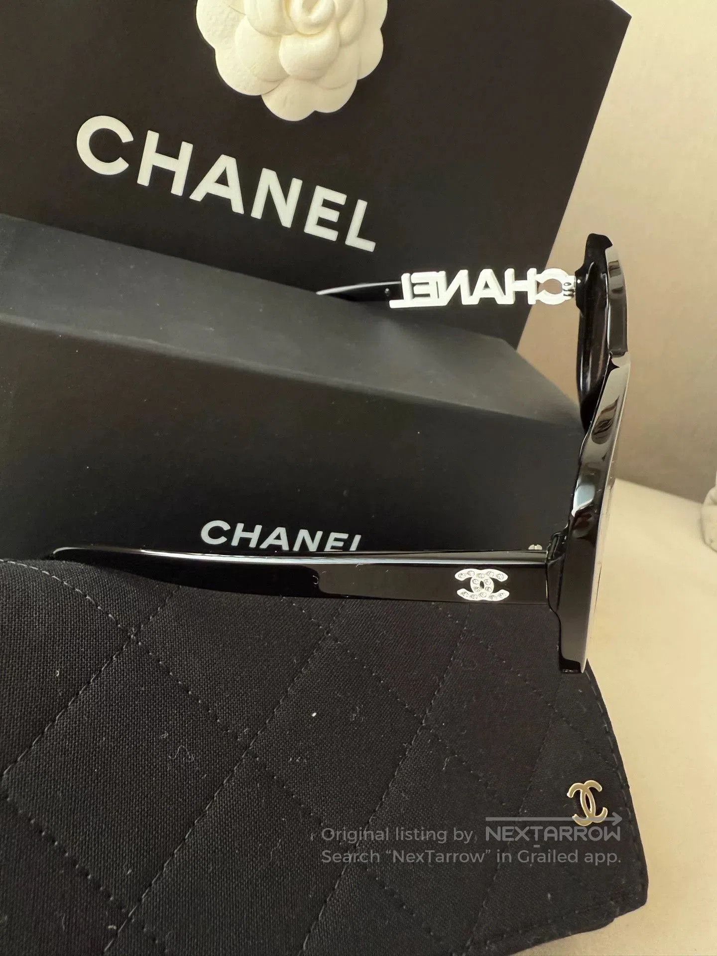 Chanel Chanel New White Diamond Sunglasses. Size ONE SIZE - 4 Thumbnail