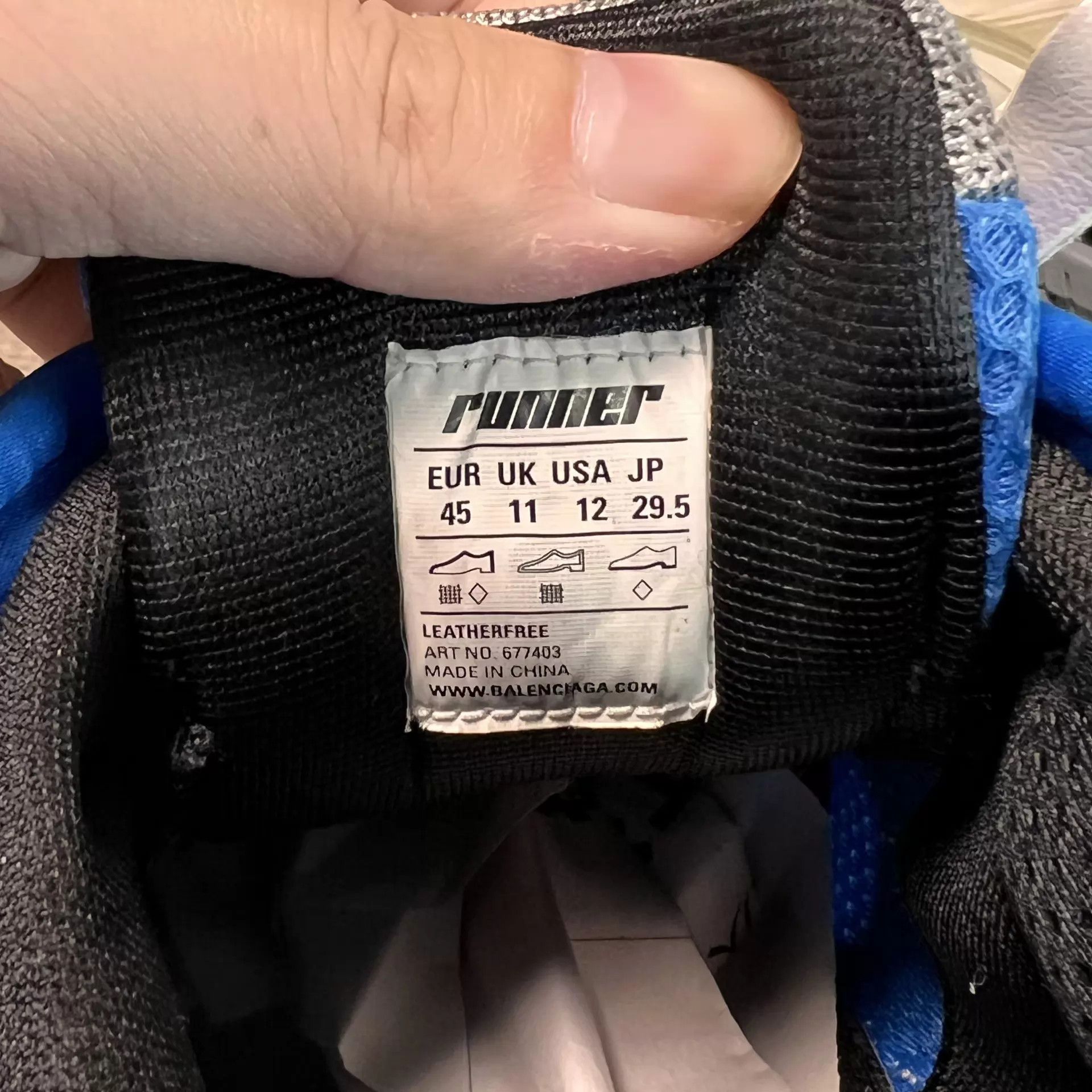 Balenciaga Balenciaga Runner White Blue 45 98 New Size US 12 / EU 45 - 8 Thumbnail