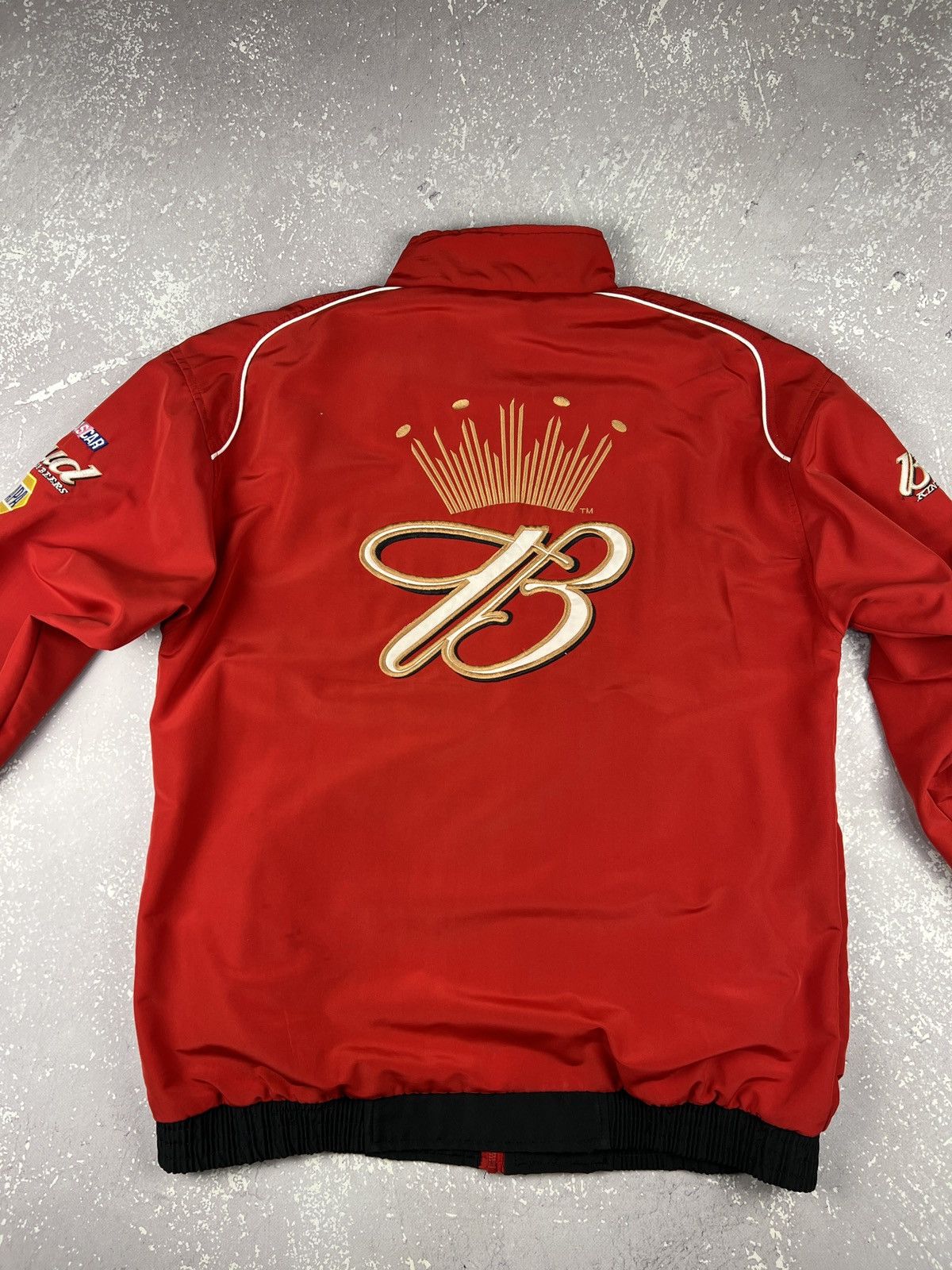 NASCAR Vintage Bud Nascar Racing Jacket with patches XXL Mens Red Size US XXL / EU 58 / 5 - 4 Thumbnail