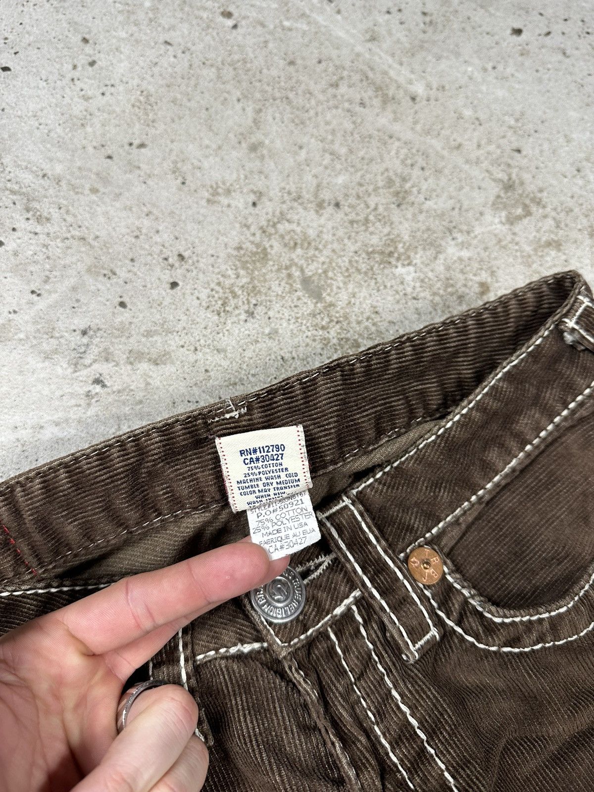 True Religion × Vintage RARE Vintage True Religion Joey Big T Brown Corduroy Bootcut Size US 28 / EU 44 - 8 Thumbnail