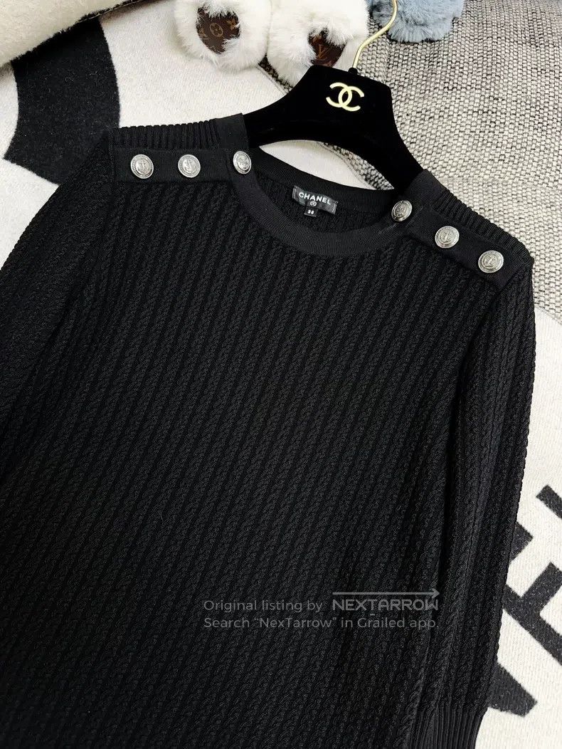Chanel Chanel Hamburg series anchor buckle black long-sleeved kni Size XS / US 0-2 / IT 36-38 - 3 Thumbnail