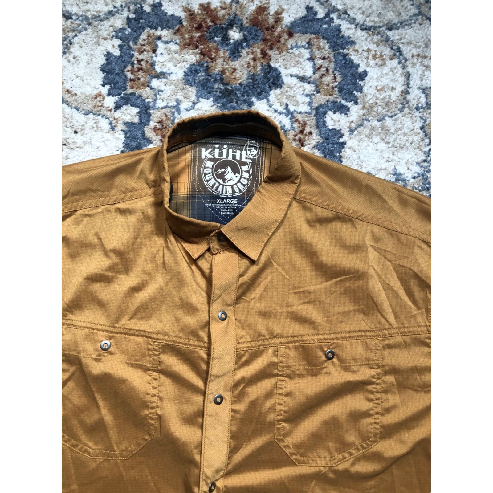 Vintage KÜHL Shirt Mens XL Brown Short Sleeve Button-Up Outdoor Hiking Pockets Trail Size US XL / EU 56 / 4 - 2 Thumbnail