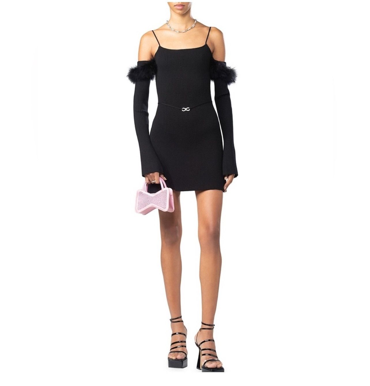 MACH & MACH MACH & MACH Feather-Embellished Minidress size XL Size XL / US 12-14 / IT 48-50 - 3 Thumbnail