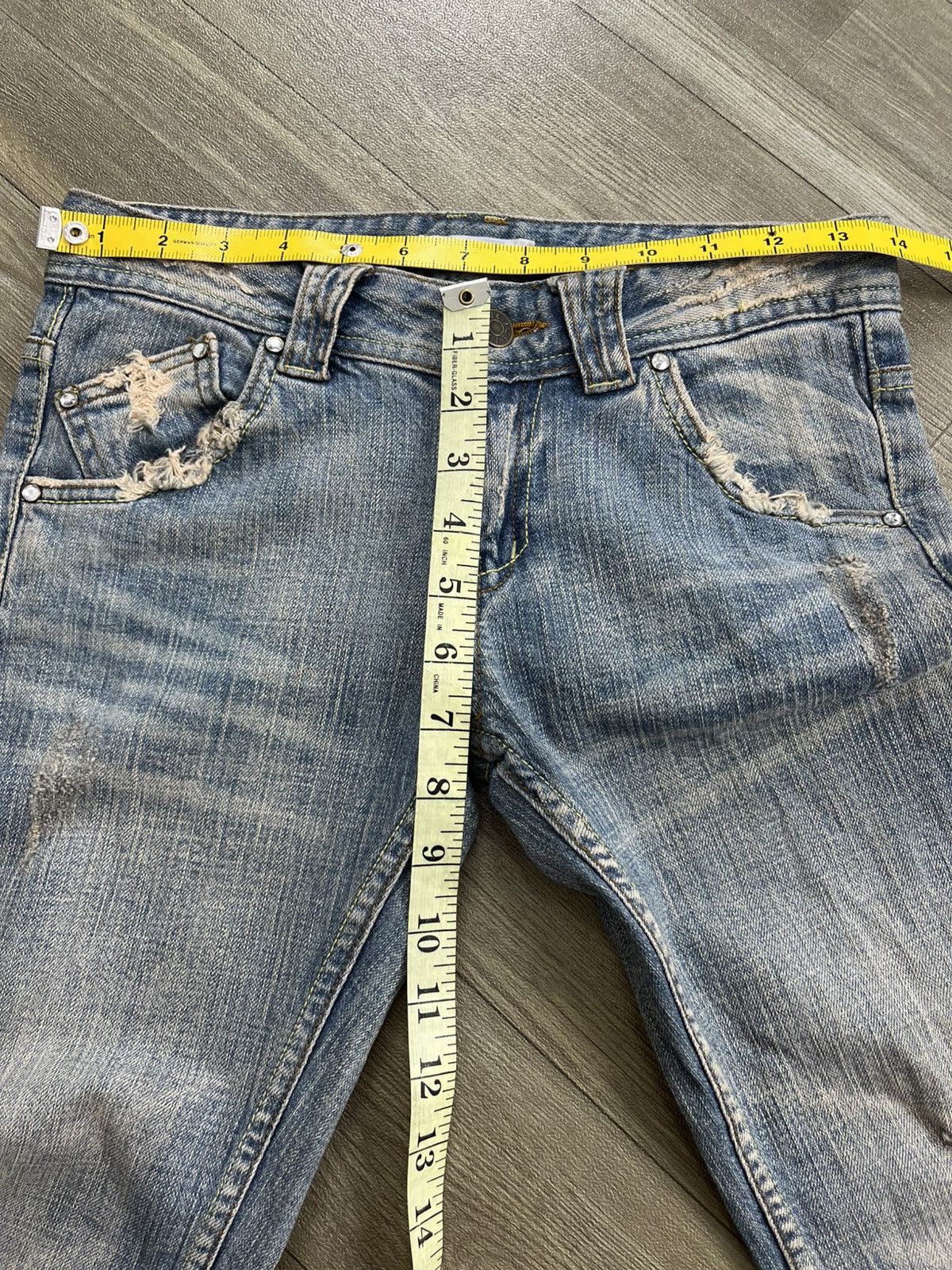 Japanese Brand 2000s Zazie Mudmax Distressed Bootcut Flared Jeans Lgb Style Size US 27 - 17 Thumbnail