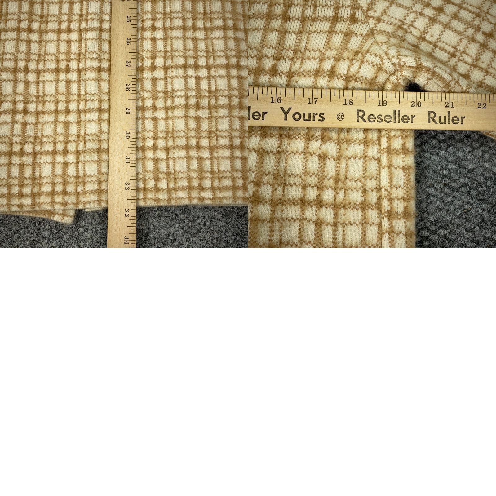 Vintage Magaschoni Cardigan Hooded Womens Medium Beige Plaid Open Front NWT Fashion Knit Sweater, Regular, Fall, Spring, Summer, Winter, Men’s? Size M / US 6-8 / IT 42-44 - 8 Thumbnail