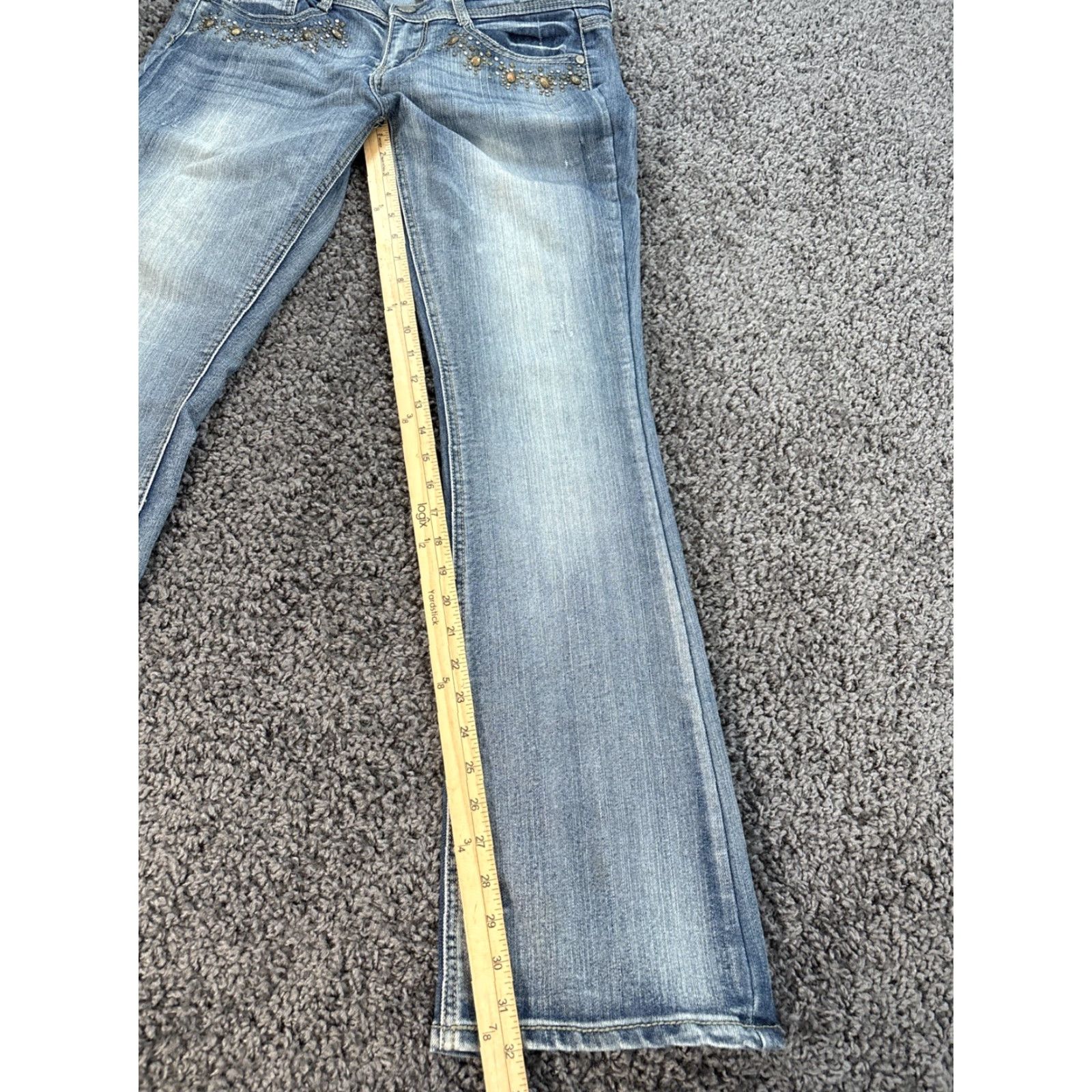 Vintage **VINTAGE Mudd Jeans Bootcut Womens Light Wash Rhinestone 34x32** User: Vintage Mudd Jeans Bootcut Womens Light Wash Rhinestone 34x32 Size 24" / US 00 / IT 34 - 2 Thumbnail