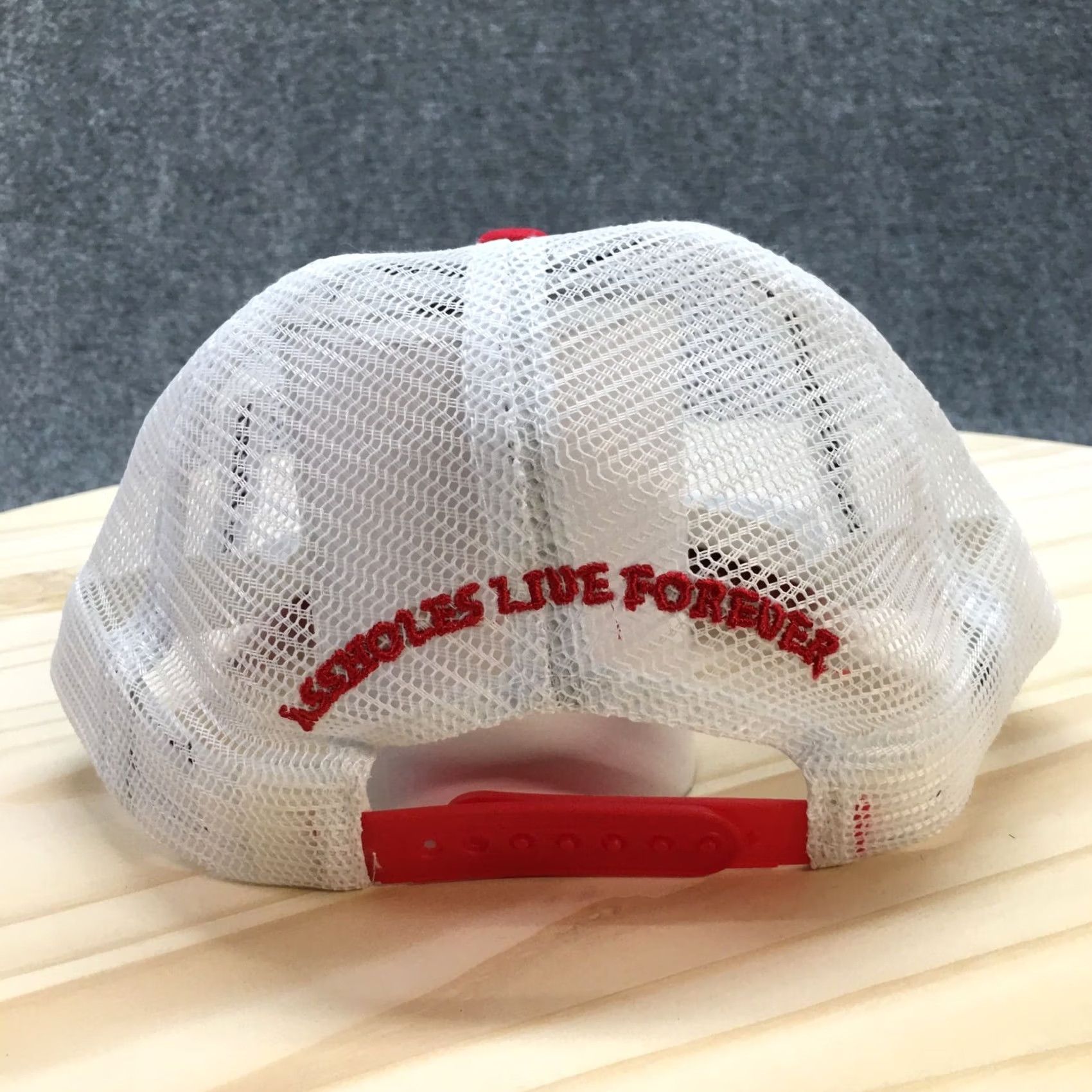 Logo 7 AF Live Forever Trucker Hat Mens Red White One Size Adjustable Embroidered Logo Size ONE SIZE - 6 Thumbnail