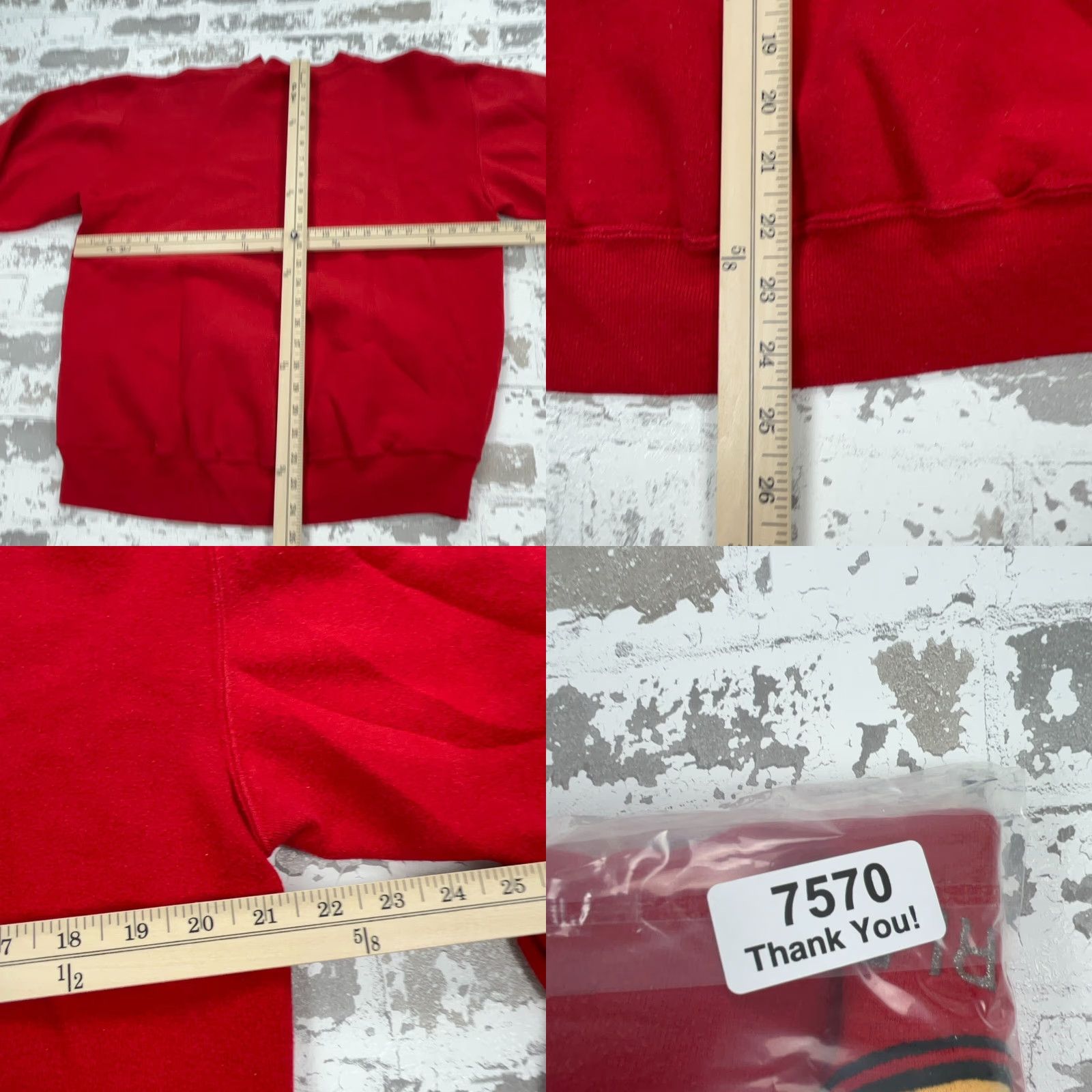Jerzees VINTAGE Jerzees Sweatshirt Men Large Red Crew Neck USA 80s 90s 50/50 Graphic Print Embroidered Logo Size US L / EU 52-54 / 3 - 8 Thumbnail