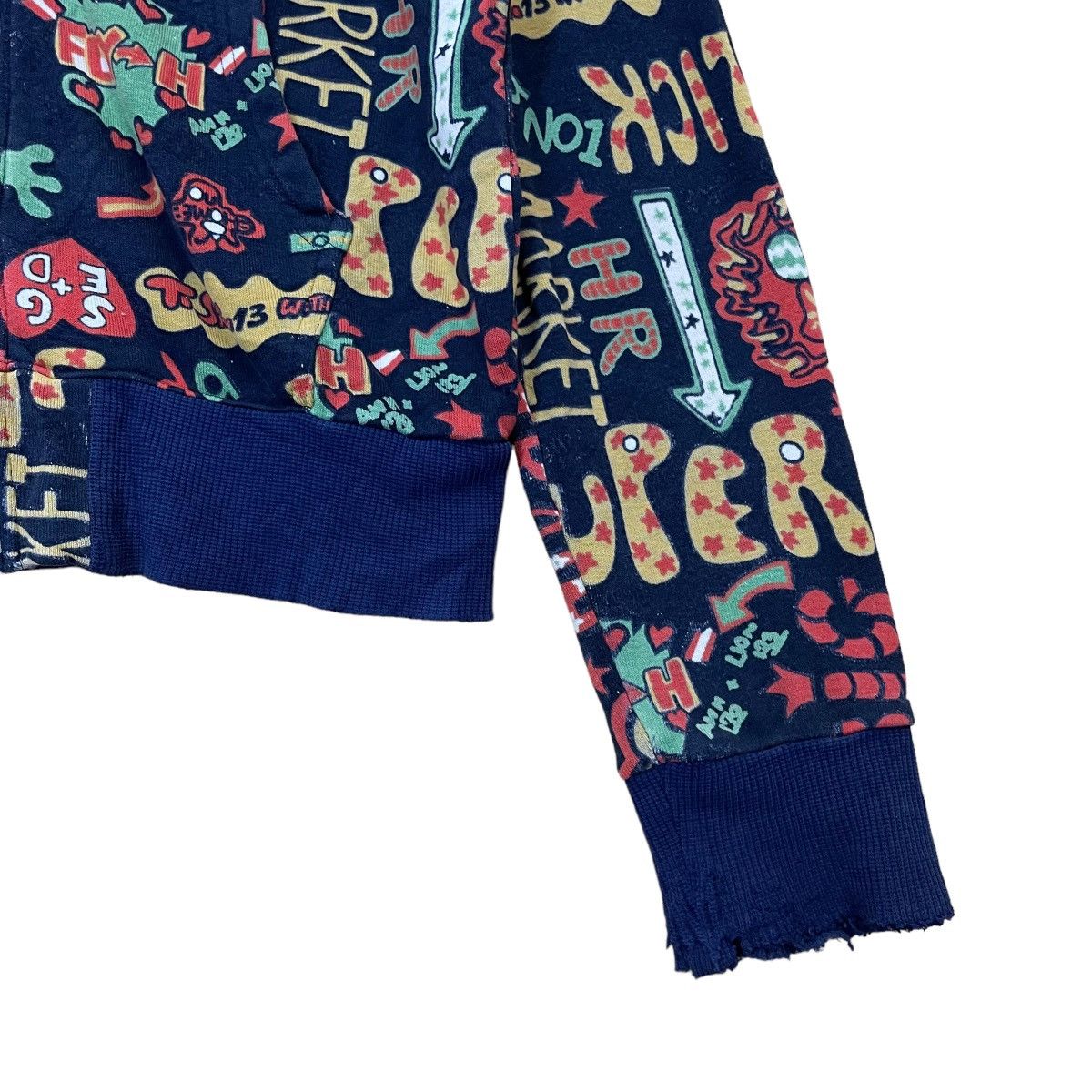 Japanese Brand × Vintage Vintage 90’s Super Slick Art Design Zipper Hoodie Size US M / EU 48-50 / 2 - 5 Thumbnail