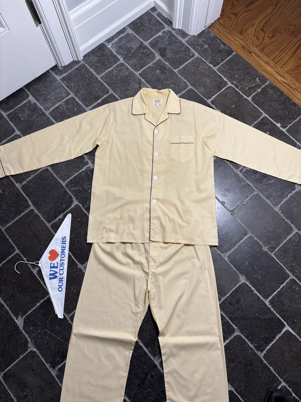Vintage Vintage Pyjamas Set Matching TwoPiece 1970s PermaPress Sleep Size US 30 / EU 46 - 2 Thumbnail