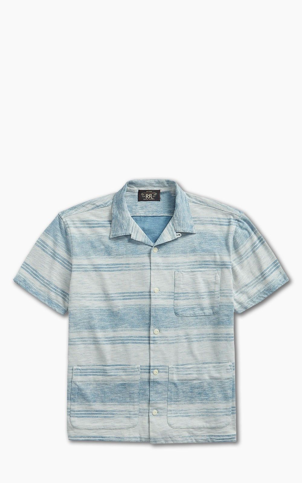 RRL Ralph Lauren RRL PLAID-PRINT JERSEY POPOVER WORKSHIRT