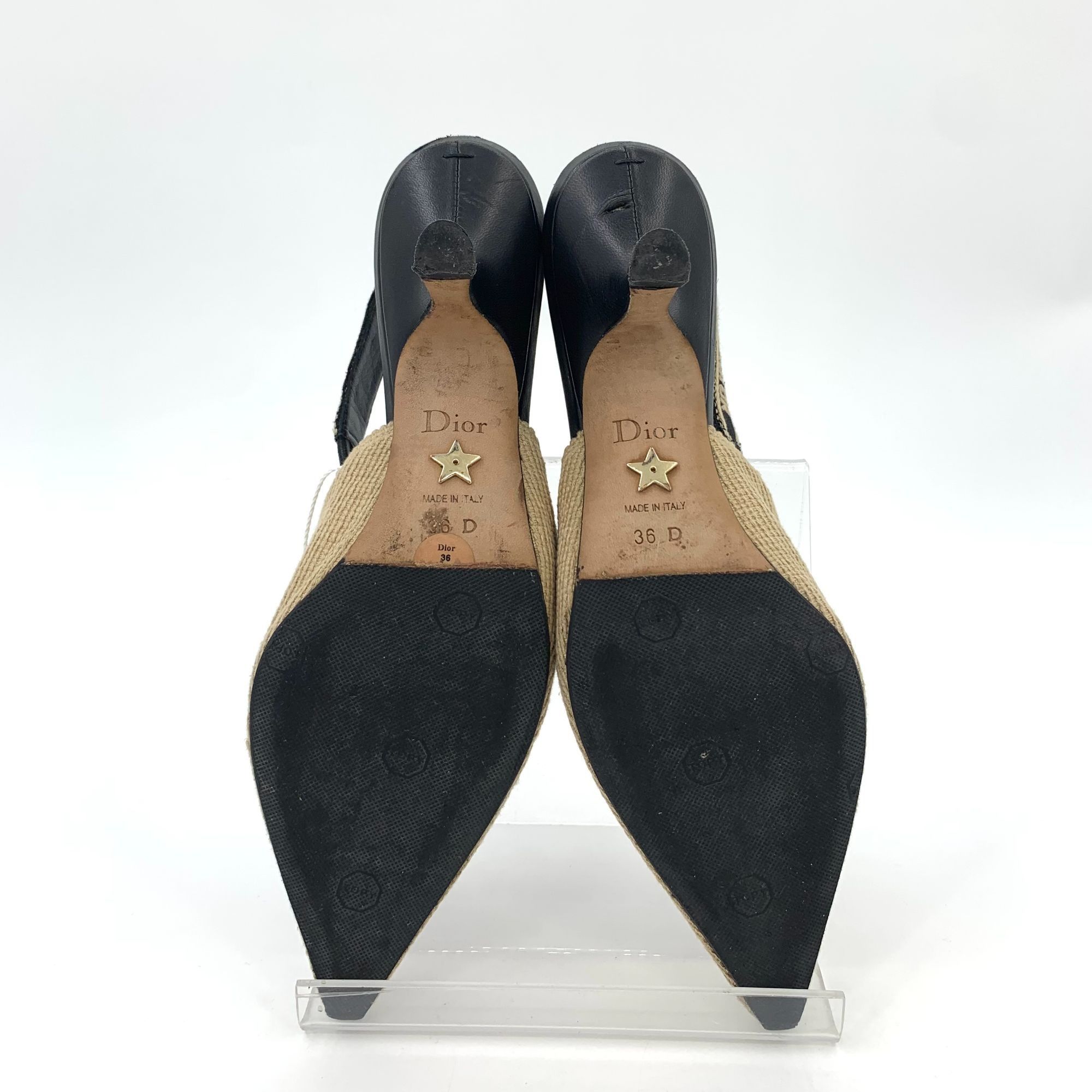 Dior Christian Dior JAdior Beige Slingback Heels With Black Ribbo Size US 6 / IT 36 - 6 Thumbnail