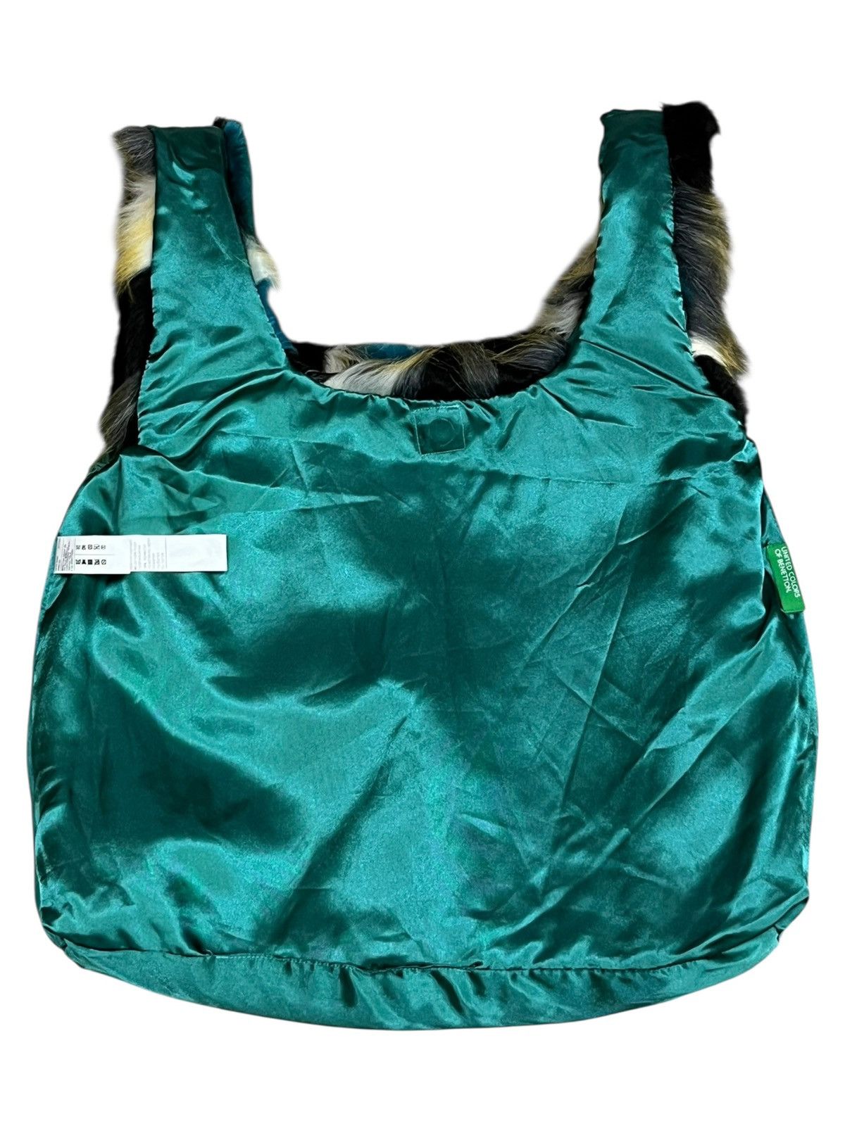 United Colors Of Benetton 🔥Benetton Faux Fur Magnetic Closure Tote Y2K LGB IF 6 9 Size ONE SIZE - 11 Thumbnail