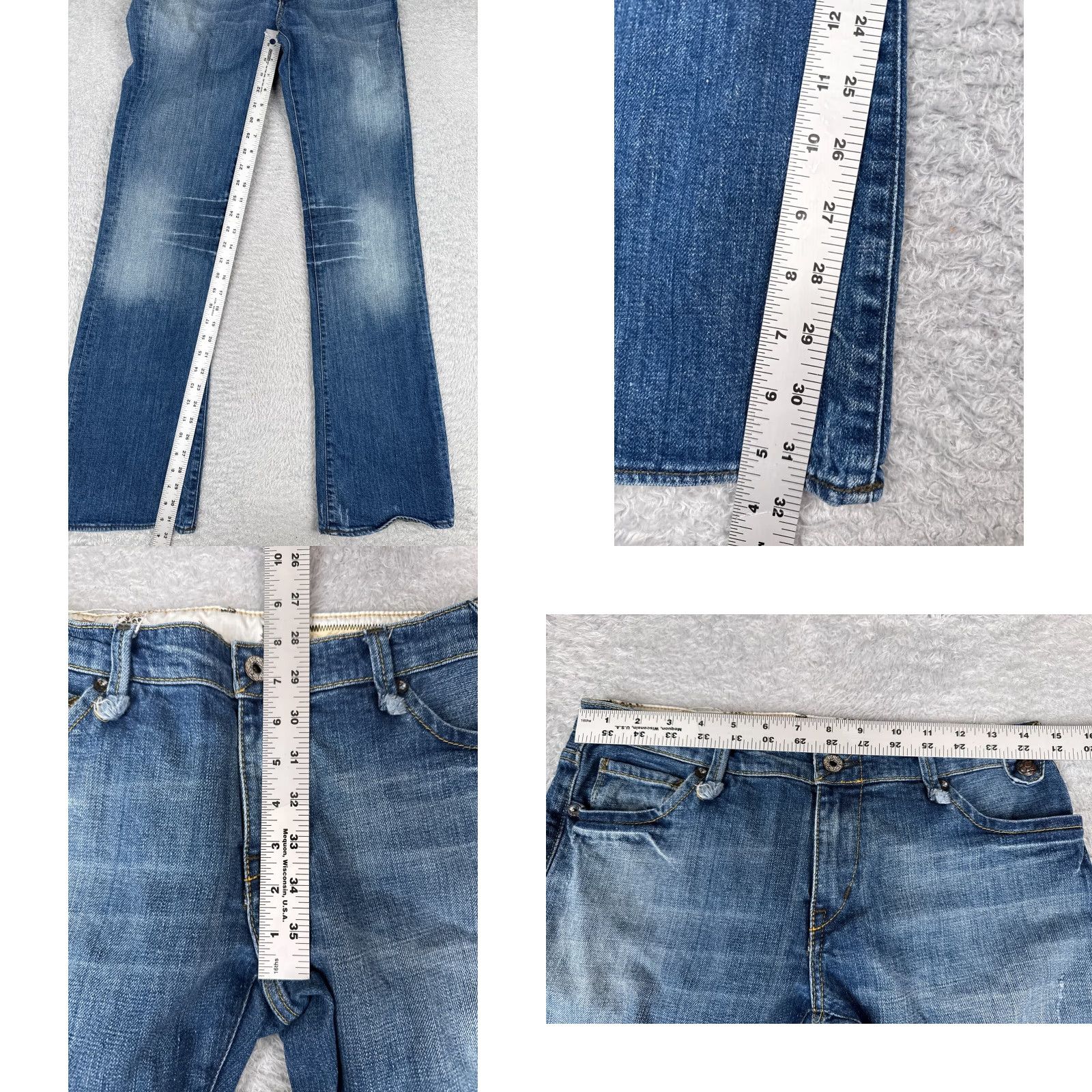 Ralph Lauren Polo Ralph Lauren Jeans Womens 6 Bootcut Low Rise Distressed Blue Denim Kelly Size 28" / US 6 / IT 42 - 8 Thumbnail