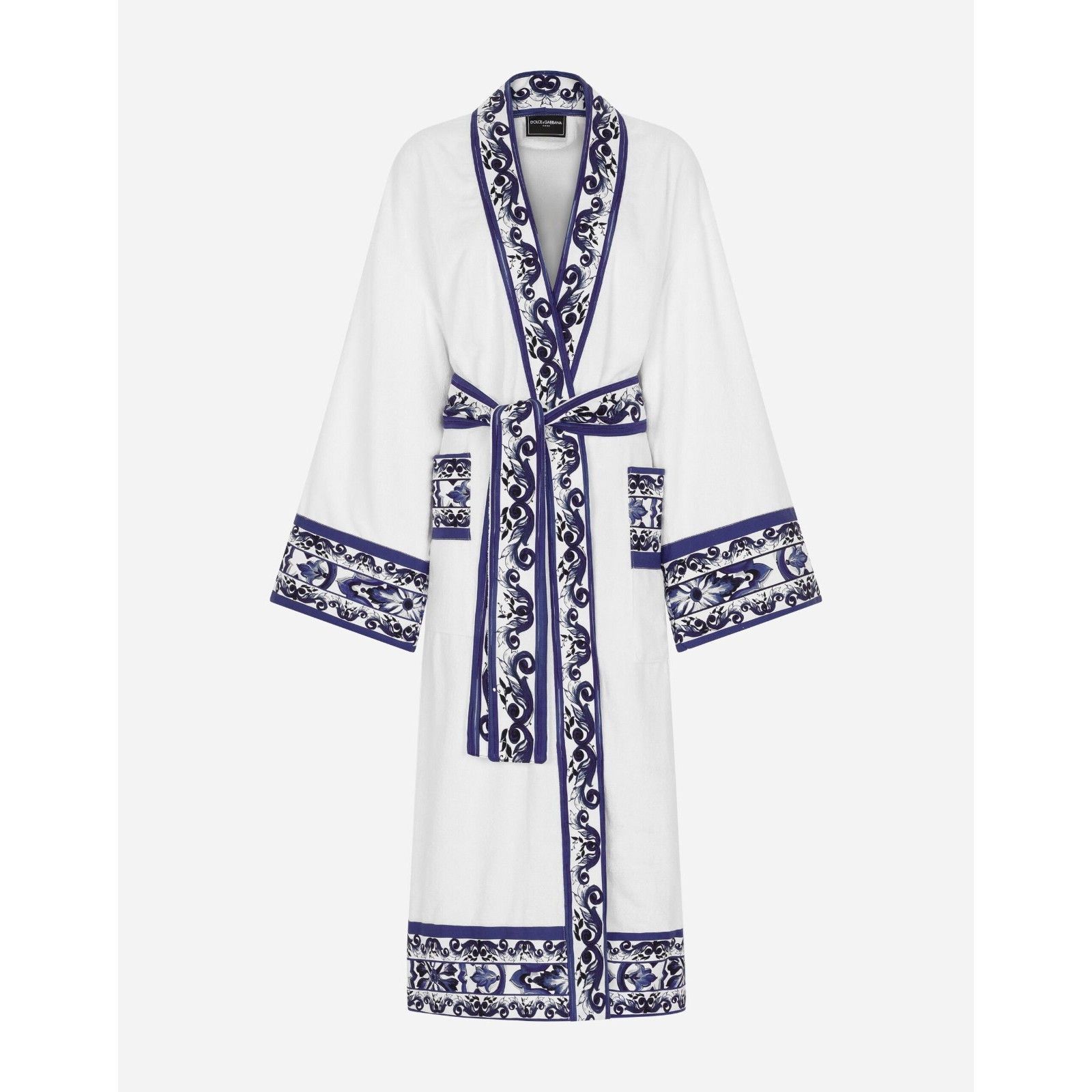 DOLCE&GABBANA Blu Mediterraneo White/Blue Unisex Terry Cotto