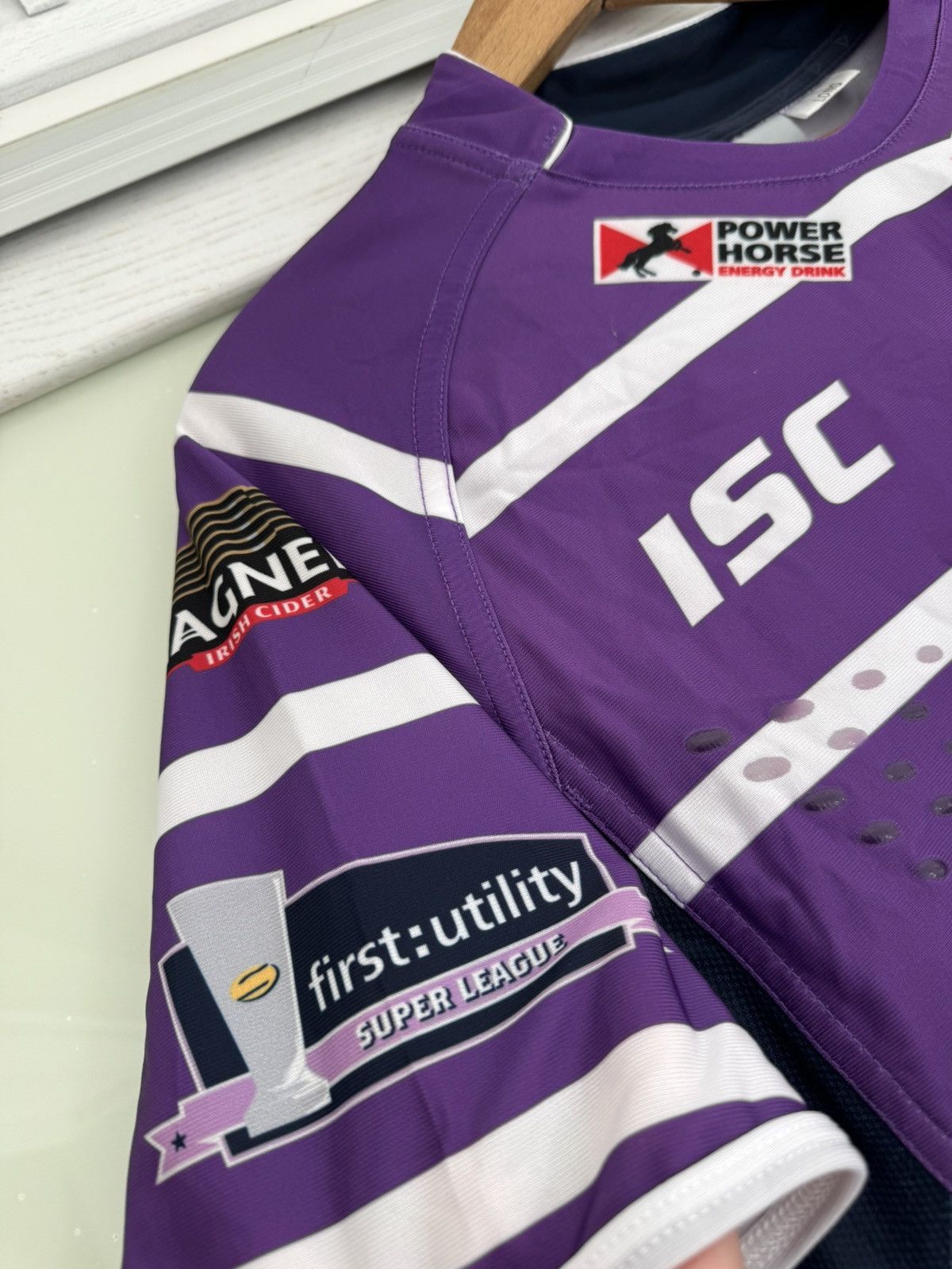 Vintage Josh Charnley #2 Wigan Warriors Match Worn 2014 Away Jersey Size US L / EU 52-54 / 3 - 12 Thumbnail