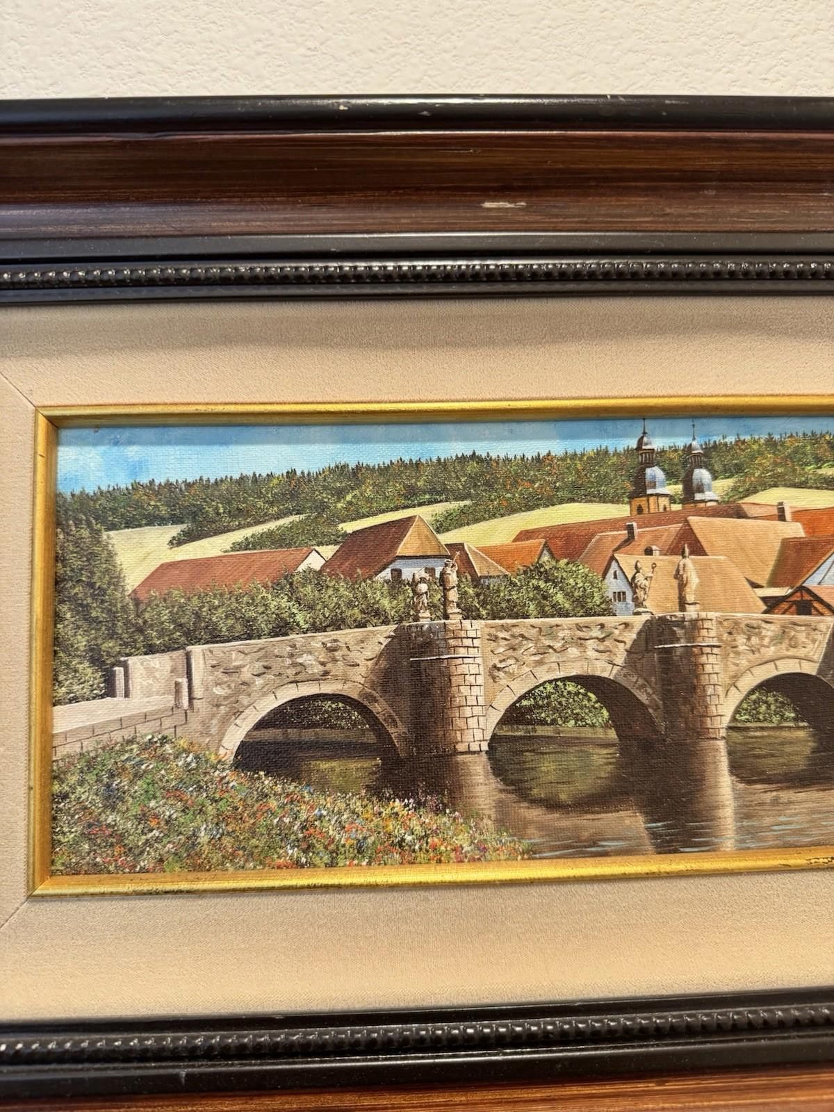 Designer Eugene Schmidt Original Bridge Over the Landscape Santa COA Size ONE SIZE - 9 Thumbnail