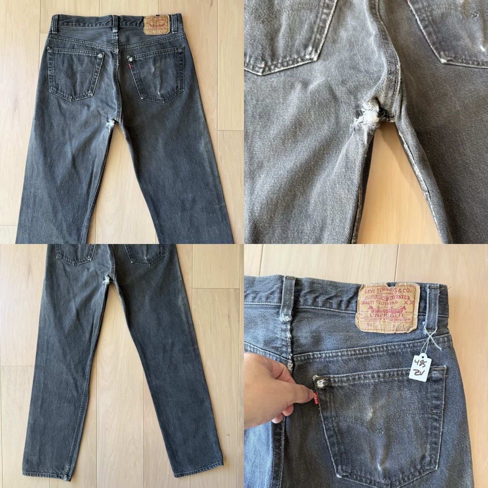 Levi's VINTAGE Levi's 501 Jeans 32 Black 80s Dark Wash Made USA Denim Button Regular Rise Mid Mens Jeans Size US 32 / EU 48 - 8 Thumbnail