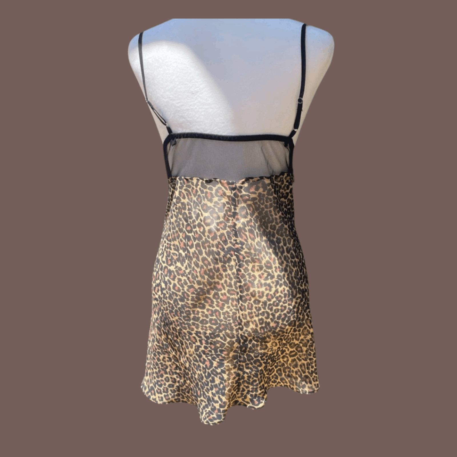 Vintage VTG Slip Dress | Delicates Leopard Print | Y2K Lingeriecore Size L / US 10 / IT 46 - 3 Thumbnail