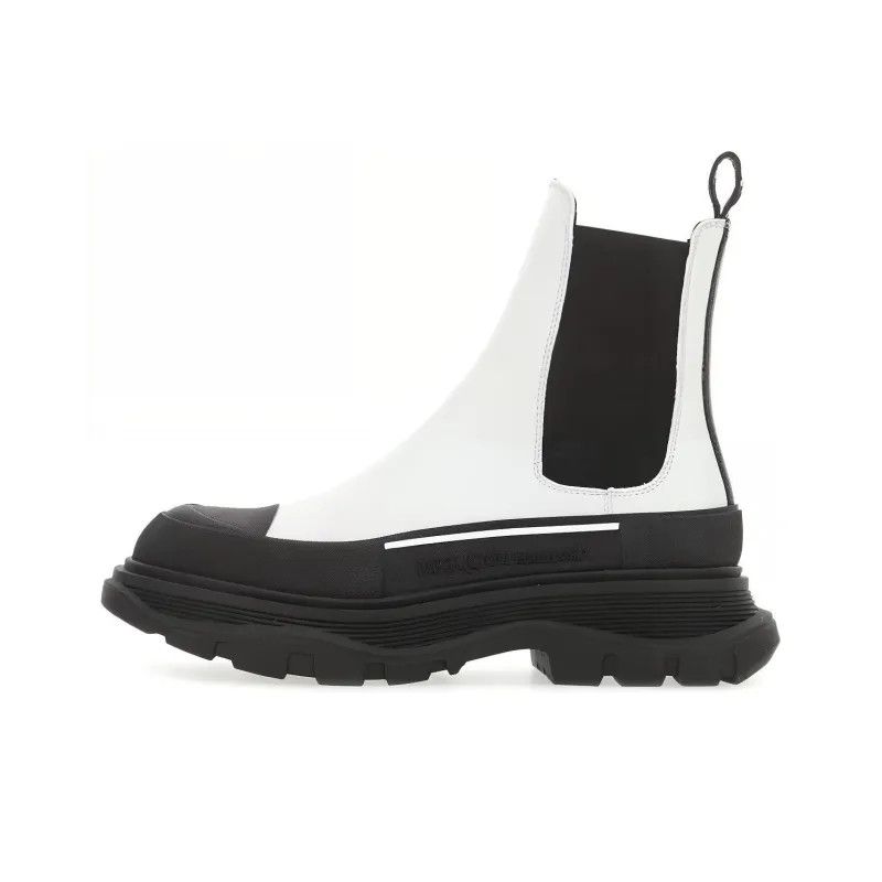 Alexander McQueen o1y0225 Ankle Boots in White & Black Size US 10 / IT 40 - 5 Thumbnail